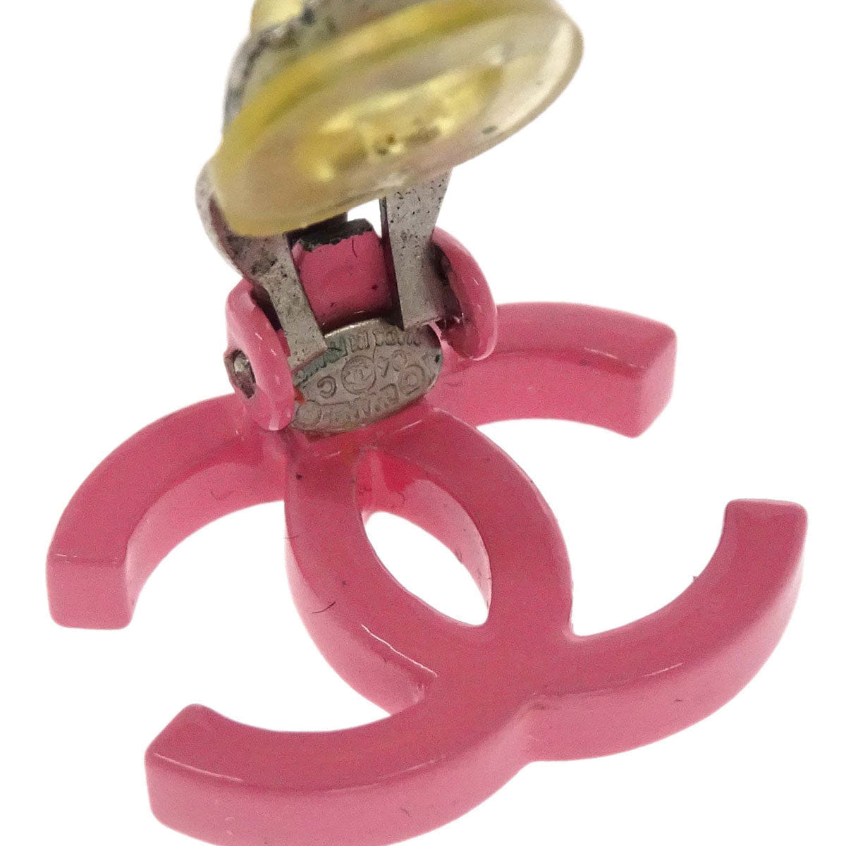 Chanel CC Clip - On Earrings Pink 04C