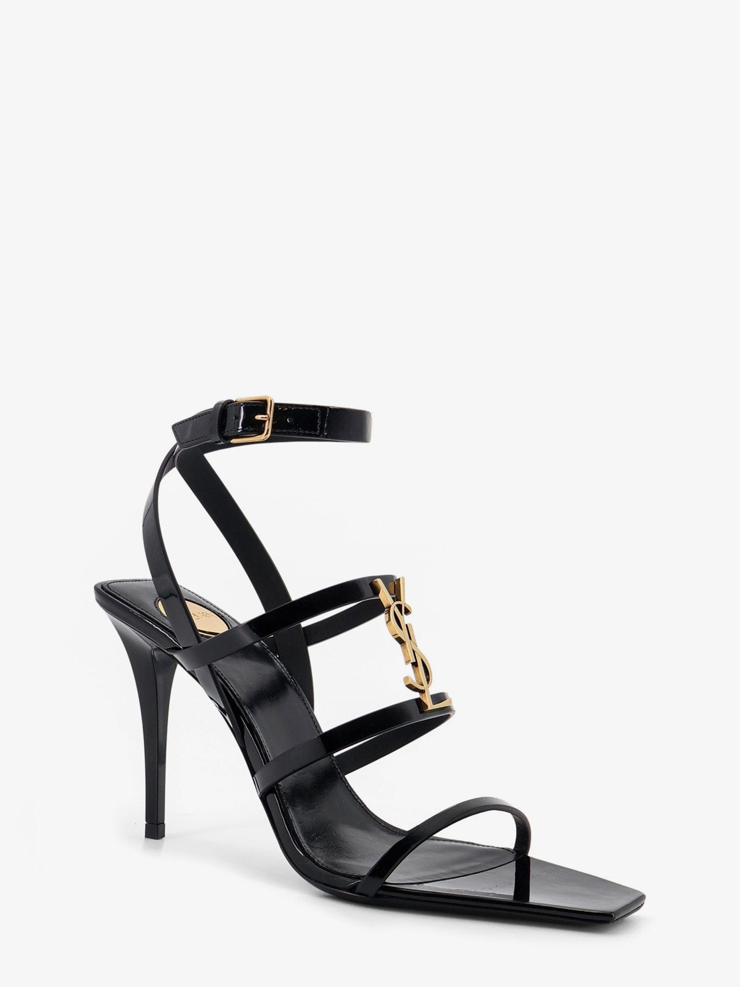 Saint Laurent Cassandre patent leather sandals