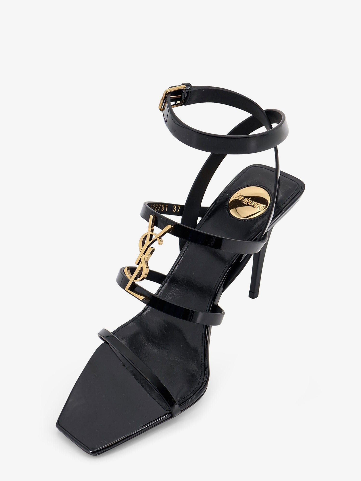 Saint Laurent Cassandre patent leather sandals