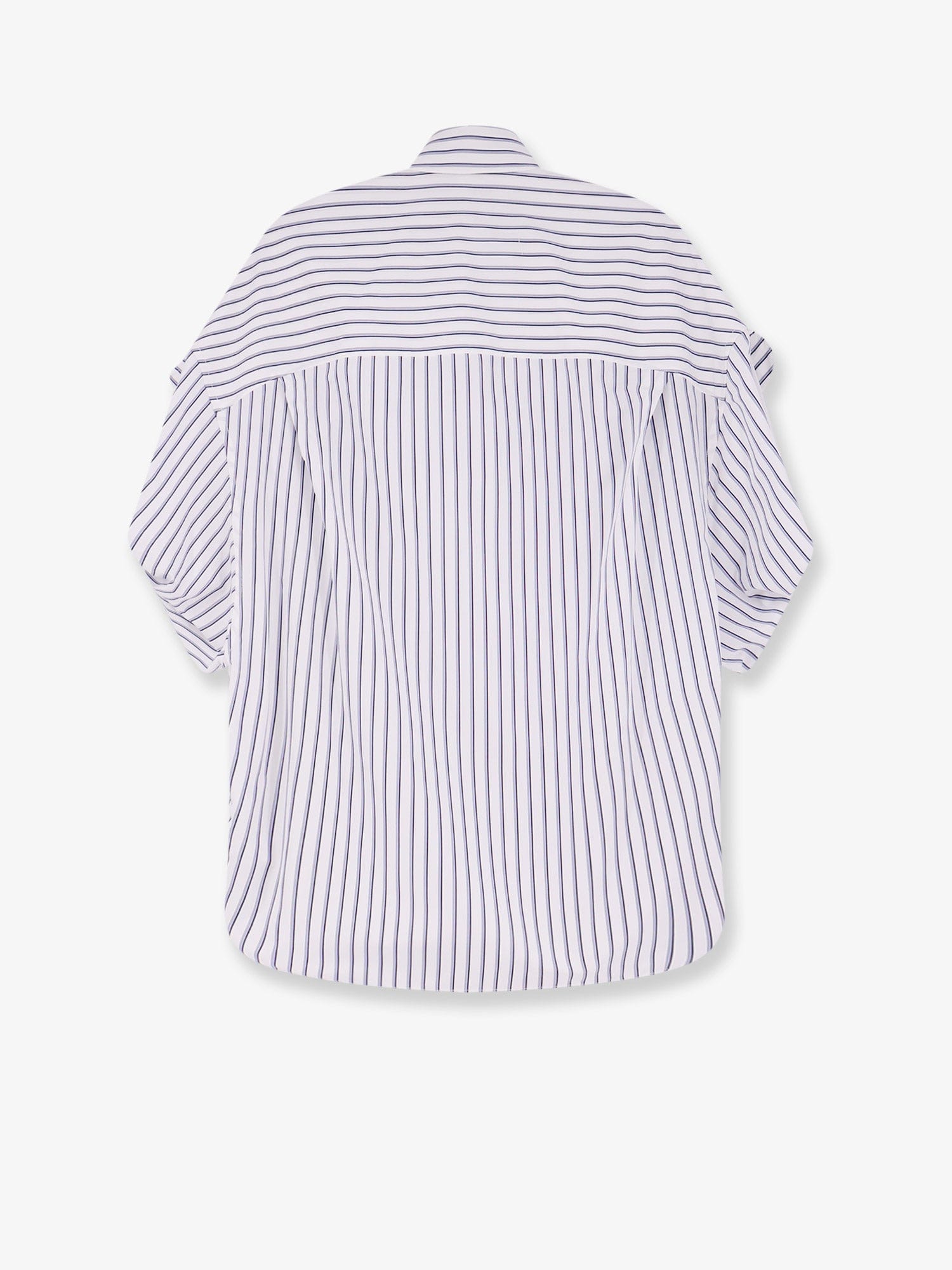 Balenciaga Tucked Sleeve striped cotton shirt