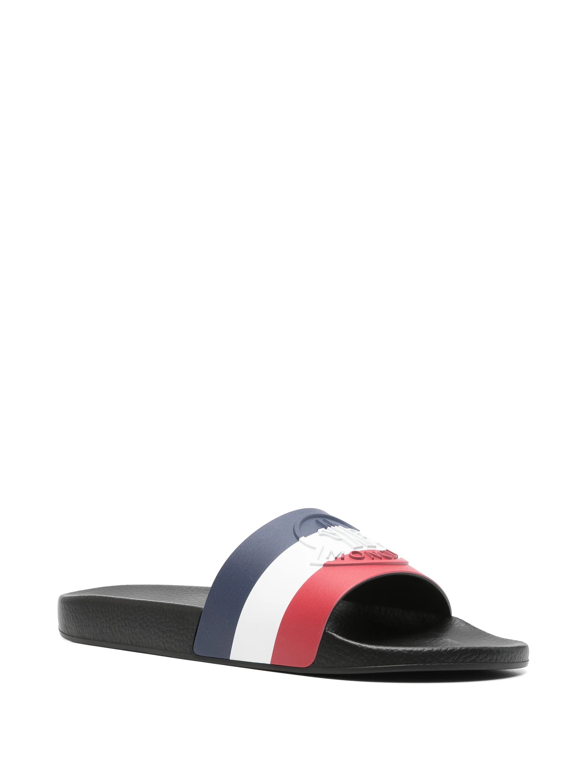 Moncler Basile striped slides