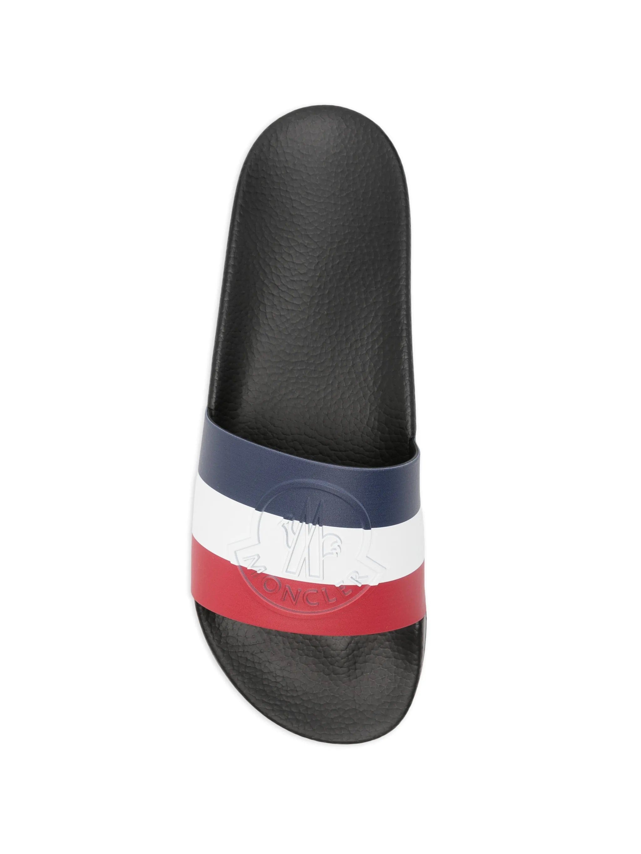 Moncler Basile striped slides