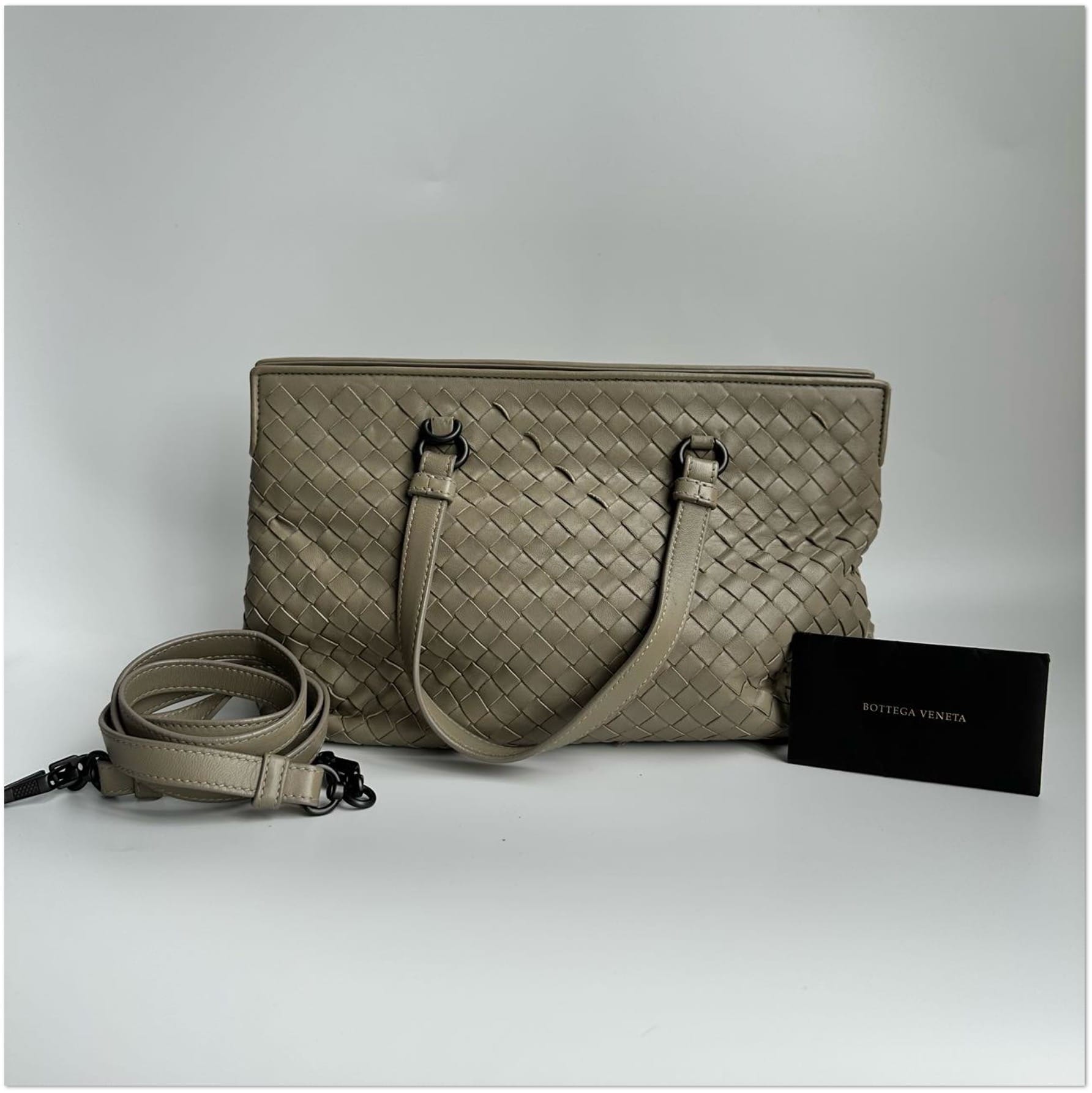 Bottega Veneta Grey Intrecciato Leather Shoulder Bag C19499586752