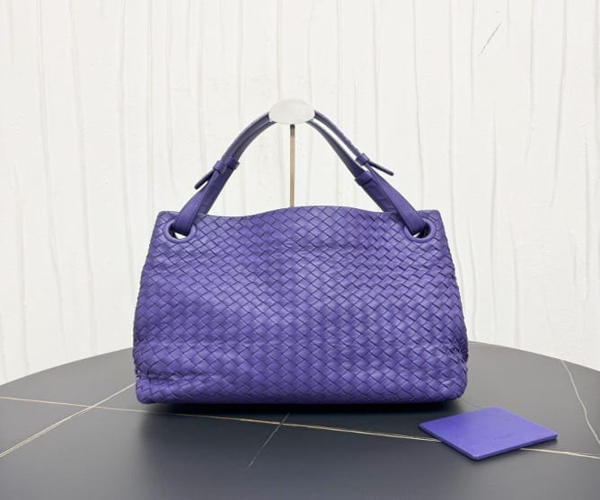 Bottega Veneta purple woven double handle shoulder bag 33 18775551
