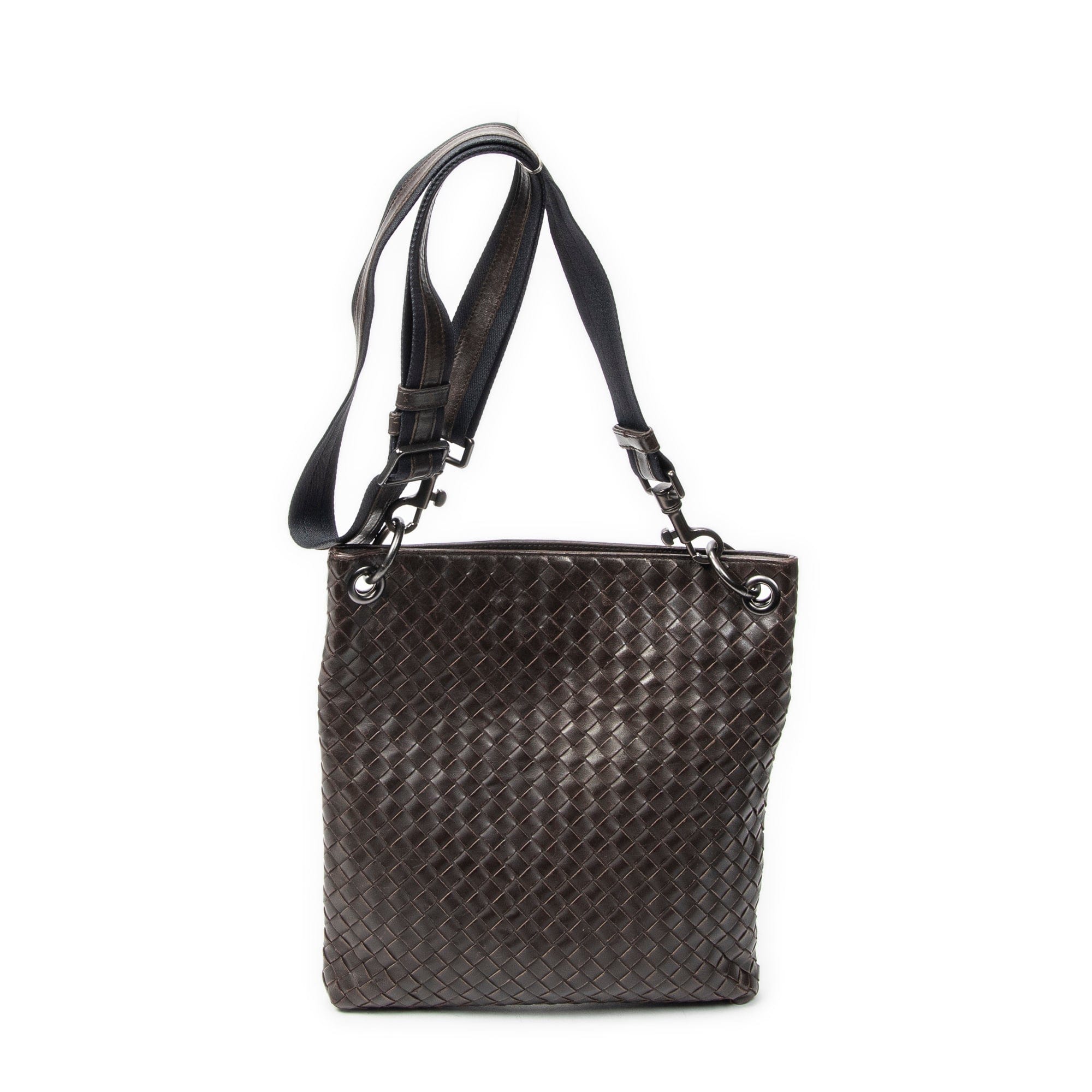 Bottega Veneta Dark Brown Calf Leather Square Flat Messenger ABC5282