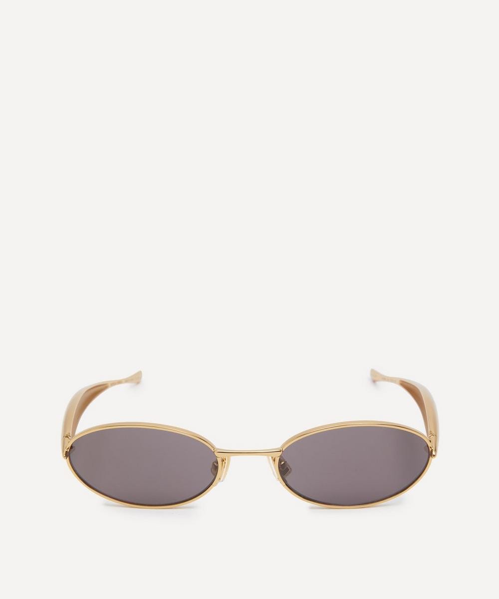 Bottega Veneta Oval Metal Sunglasses