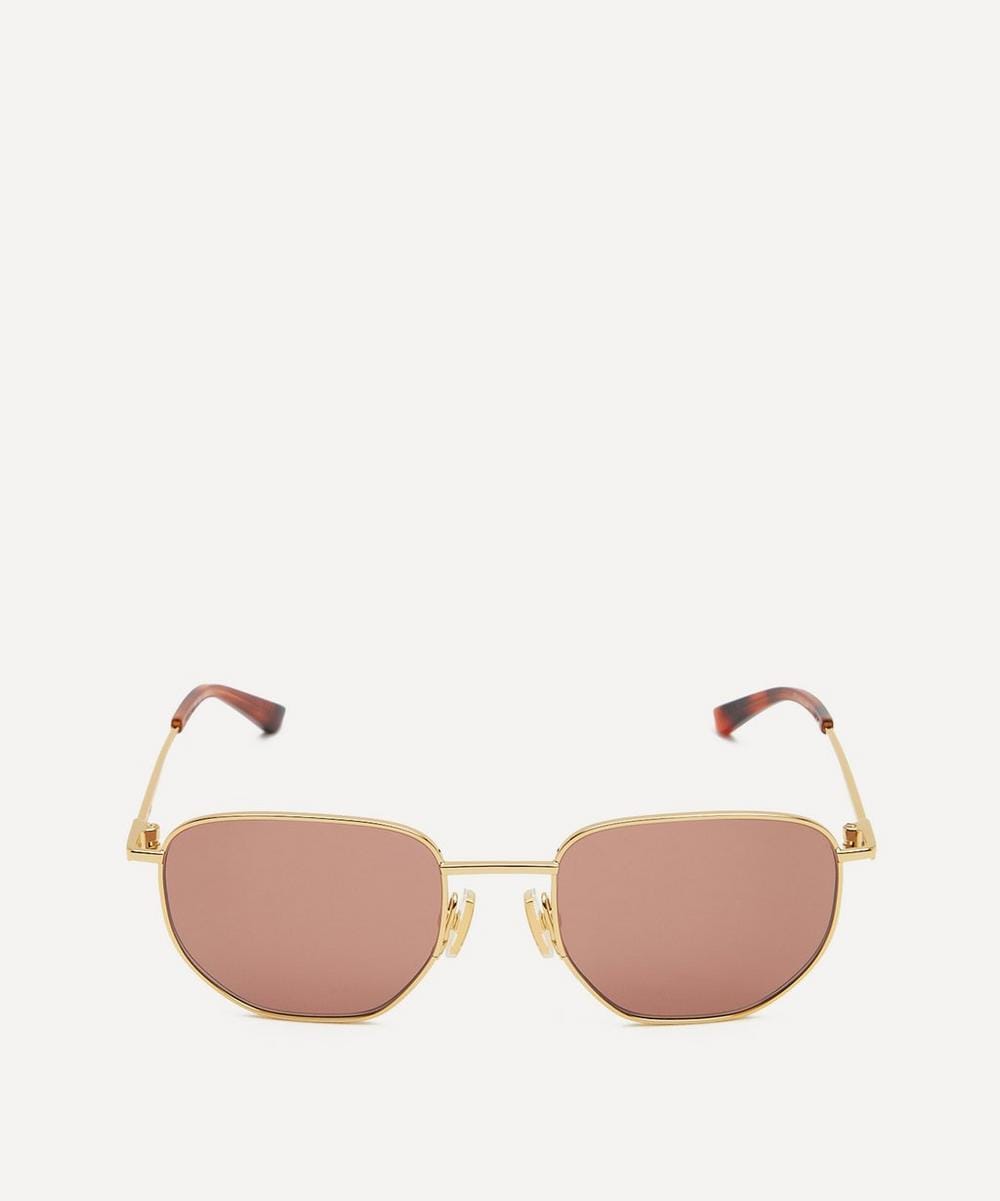 Bottega Veneta Gold - Tone Aviator Sunglasses