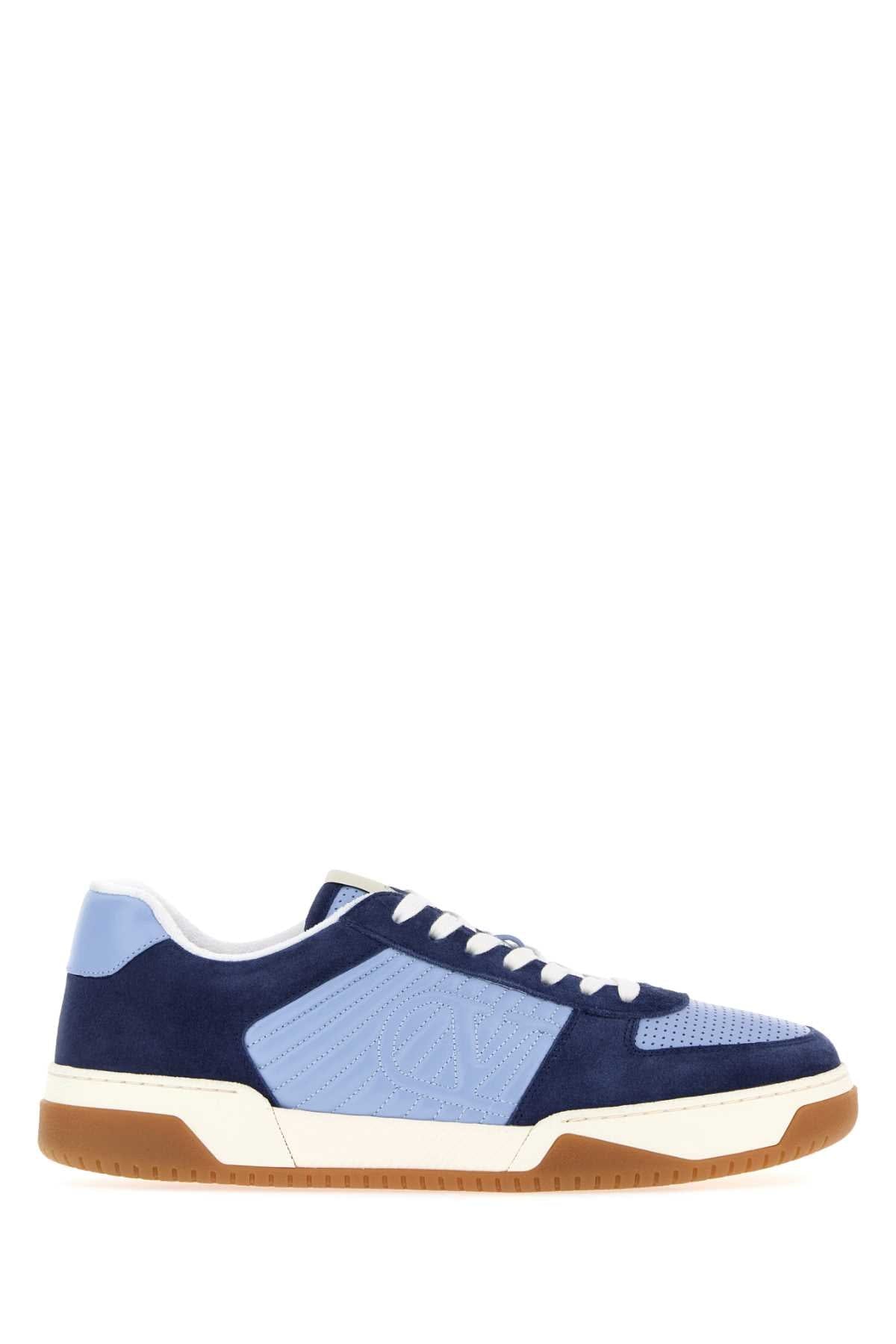 Valentino Garavani Two - Tone Leather Sneaker — Navy