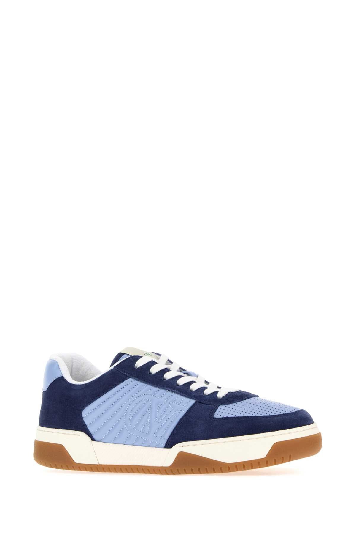 Valentino Garavani Two - Tone Leather Sneaker — Navy
