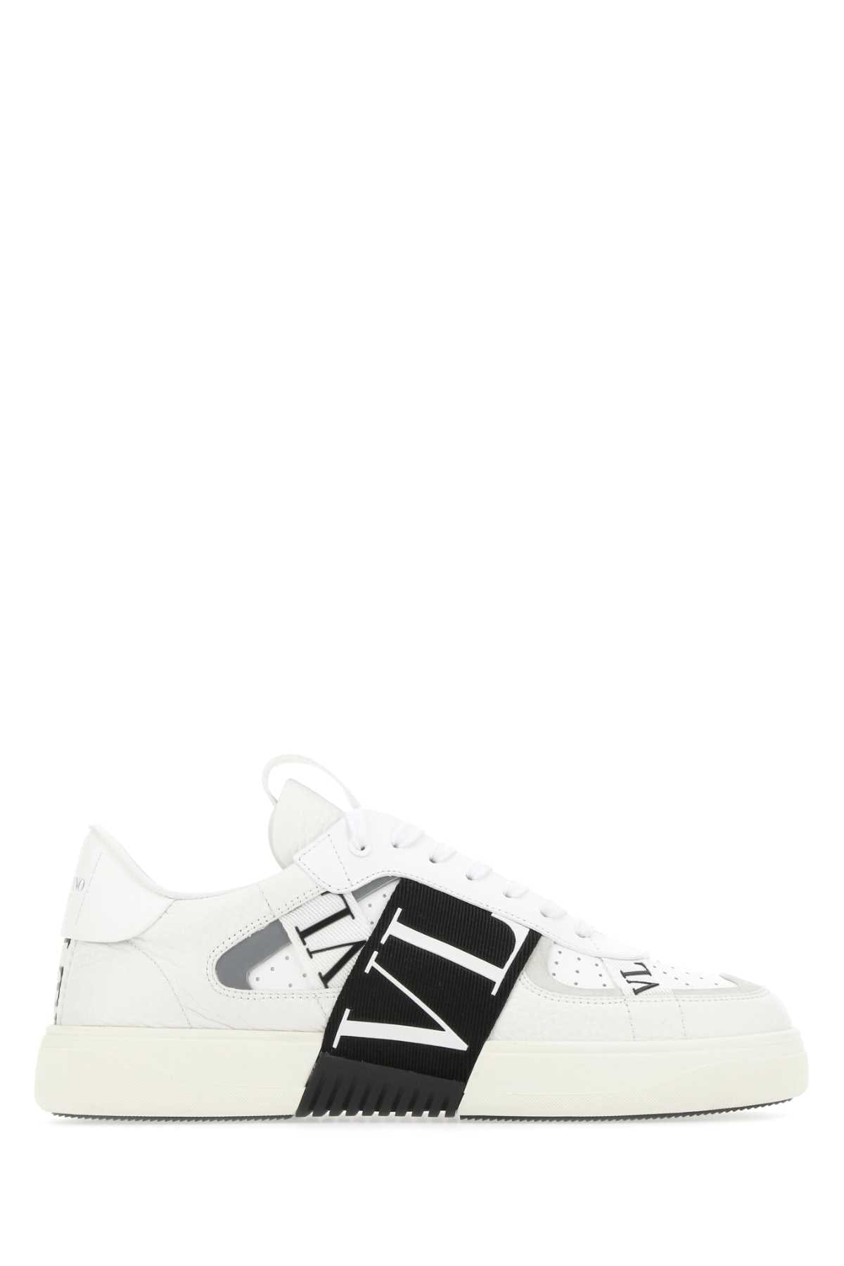 Valentino Garavani Color - Block Calf Leather Sneaker — White
