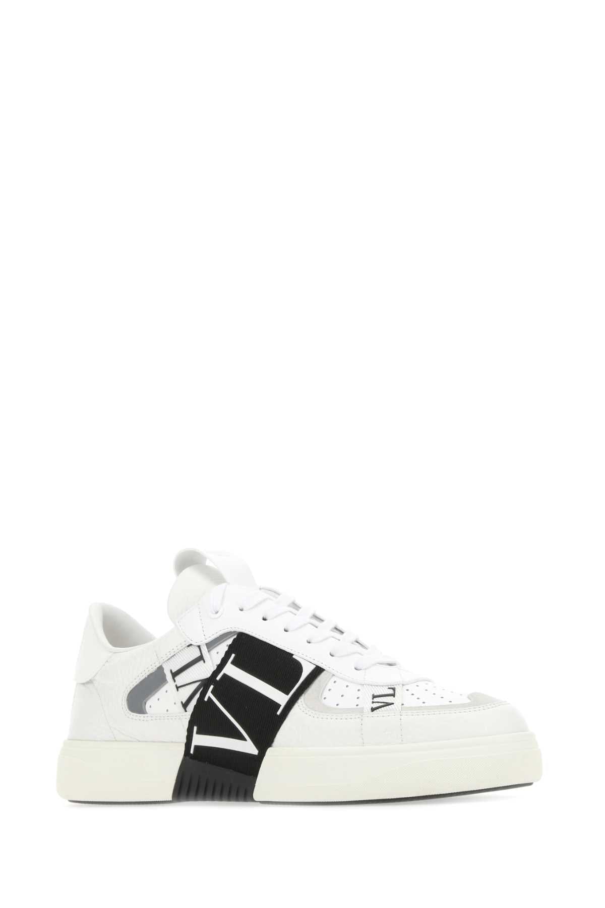 Valentino Garavani Color - Block Calf Leather Sneaker — White