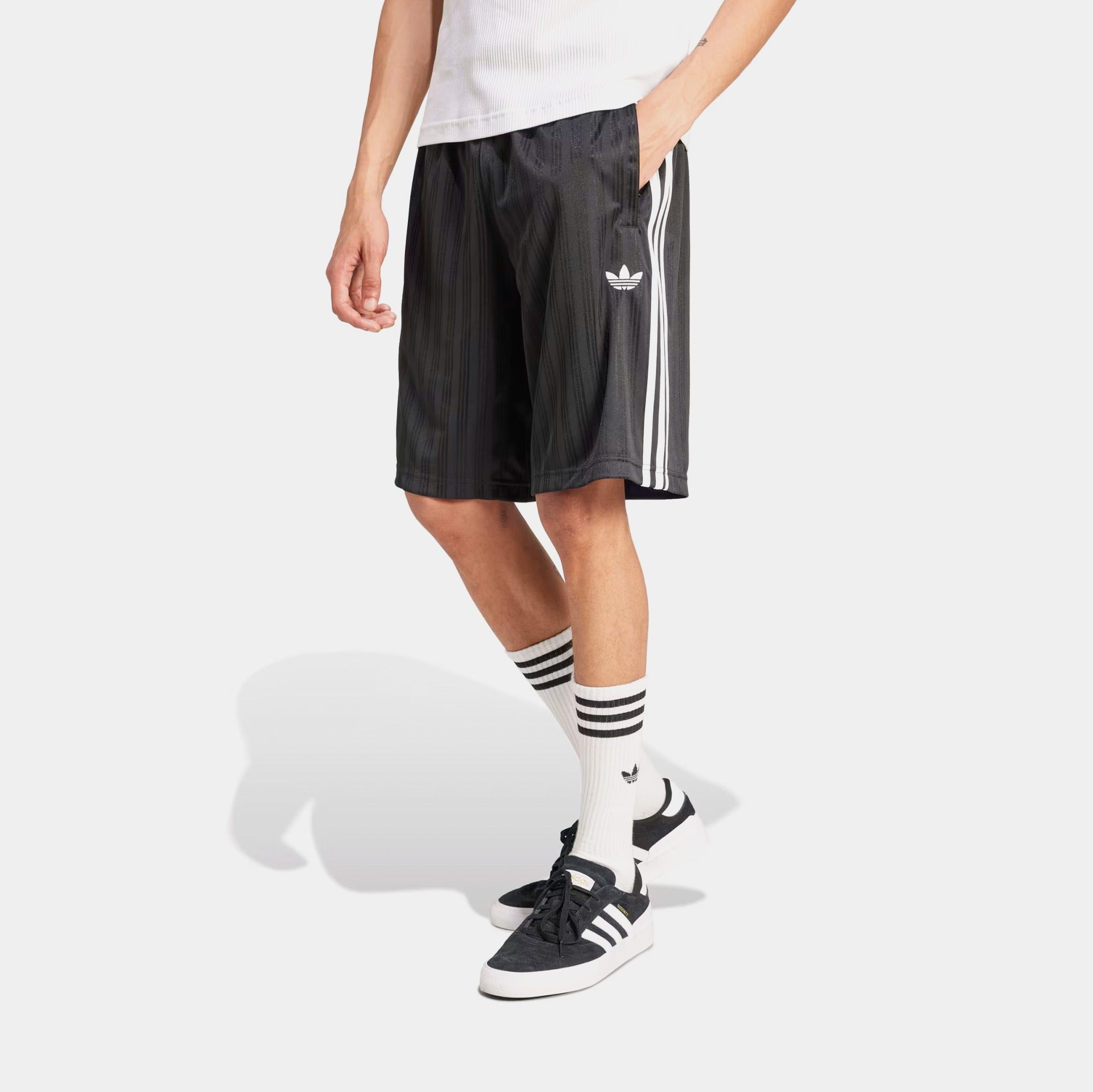 adidas Adicolor Poly Mens Shorts (Black/White)