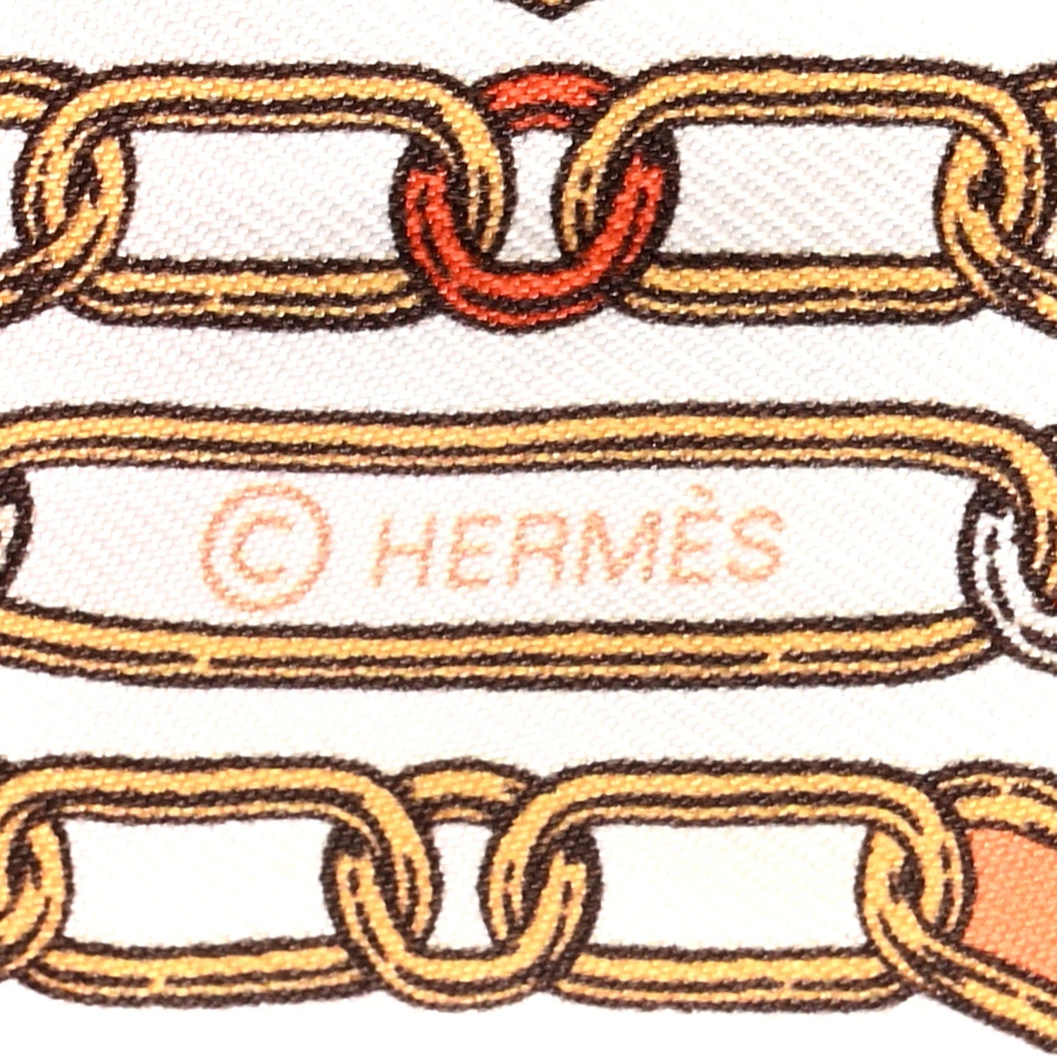 Hermes Silk Effet Kaleidoscope Twilly Orange Blanc Vermillon