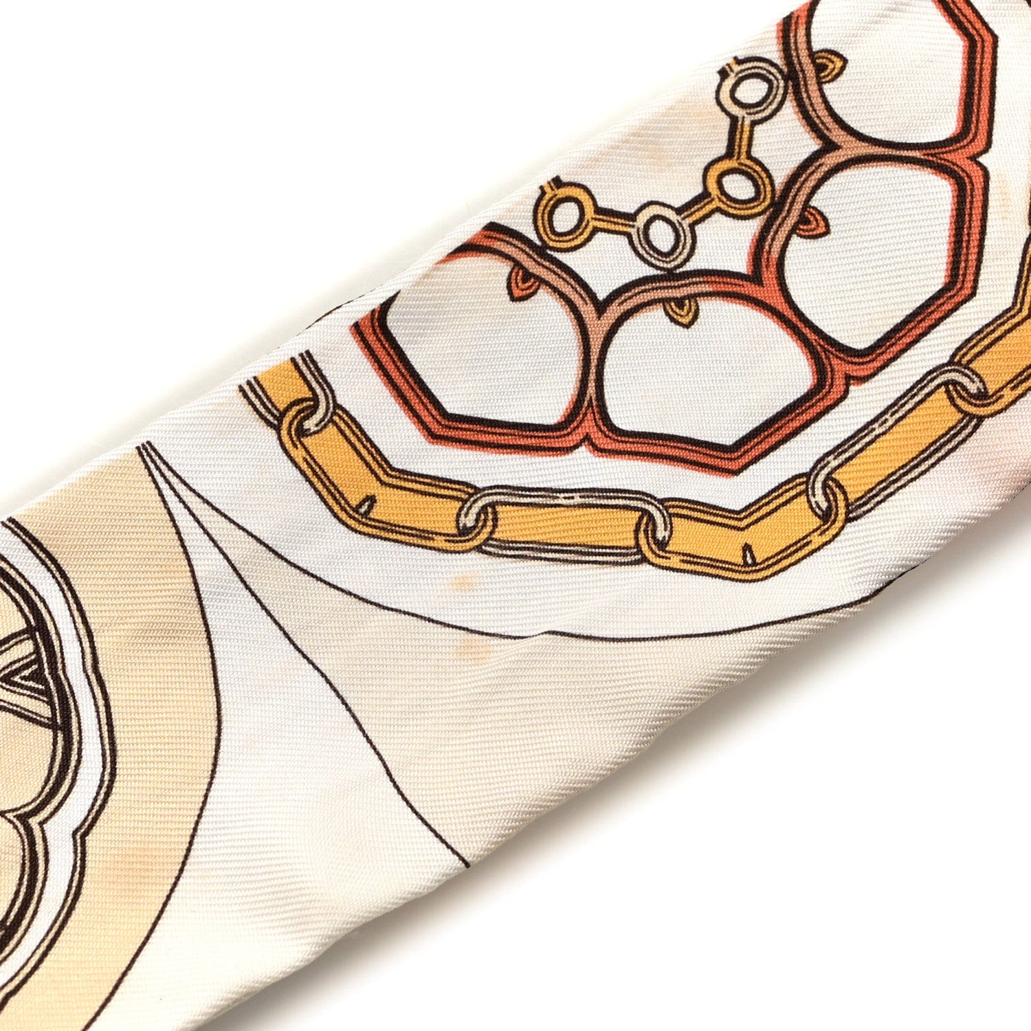 Hermes Silk Effet Kaleidoscope Twilly Orange Blanc Vermillon