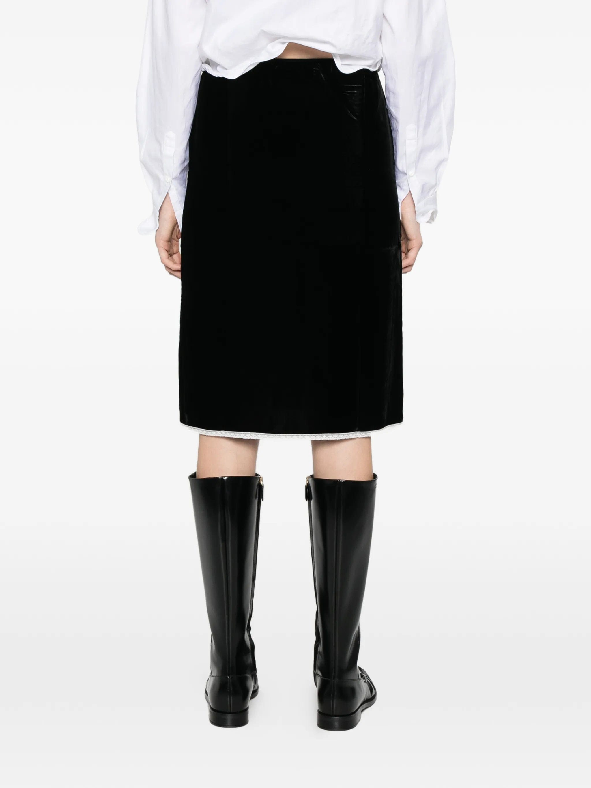Prada midi velvet skirt