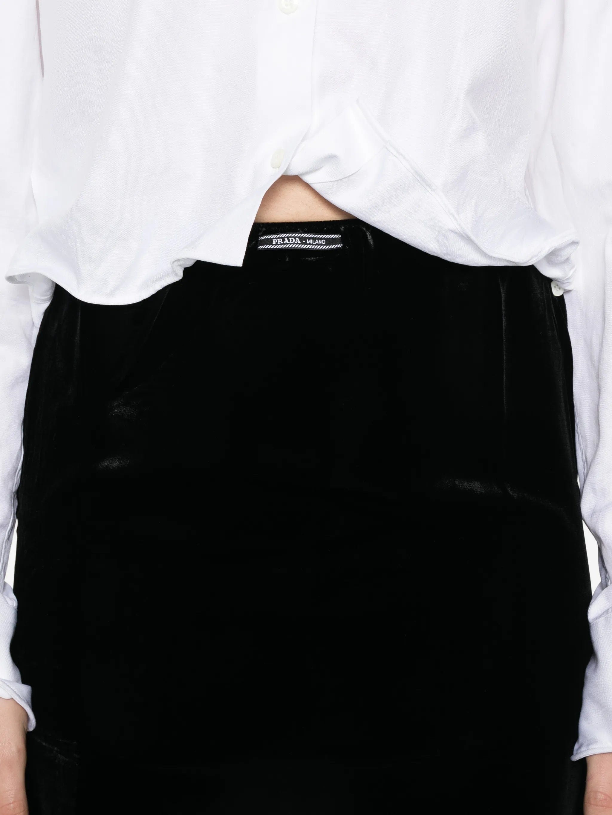 Prada midi velvet skirt