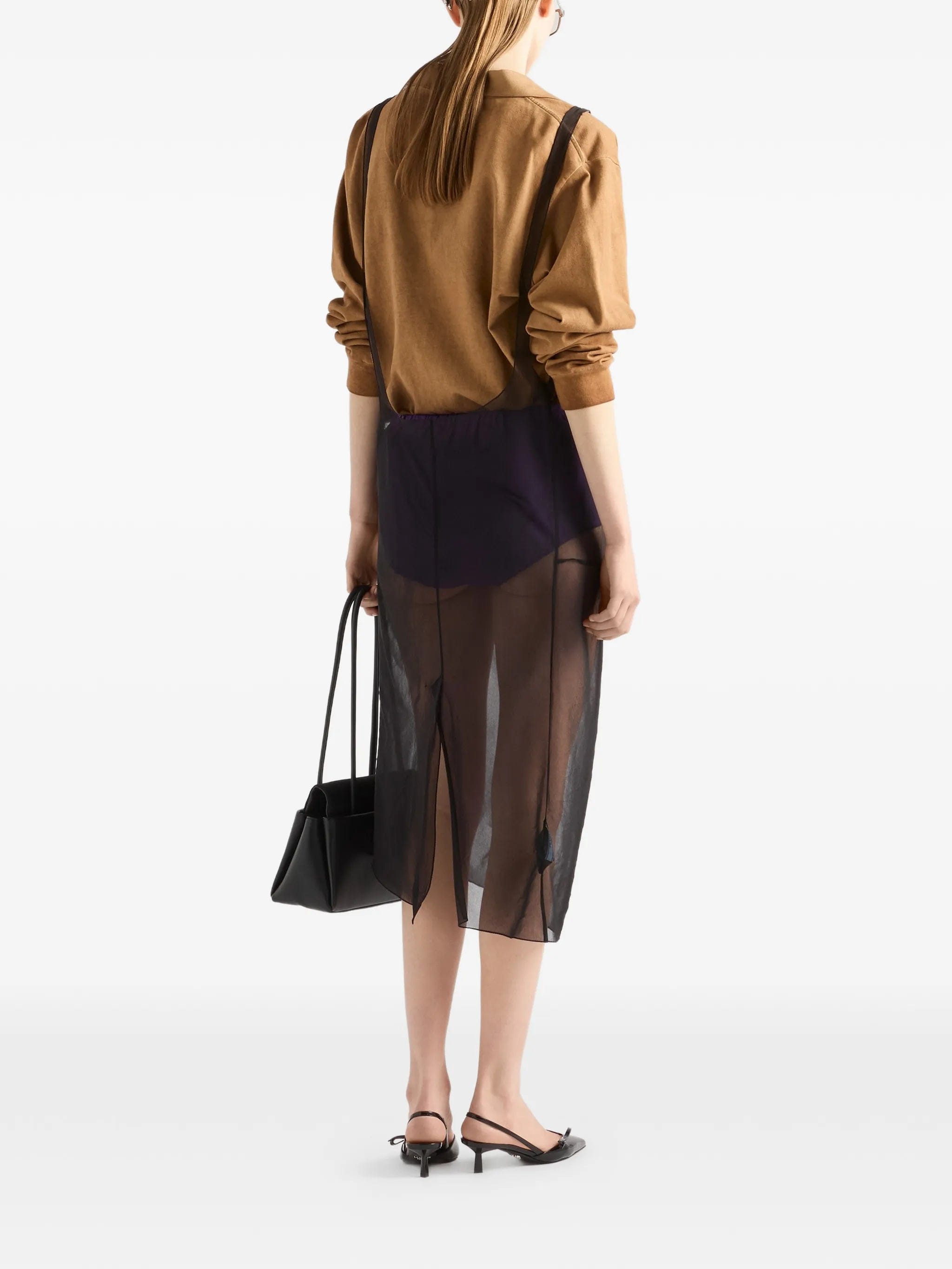 Prada cigaline midi - skirt with suspender straps