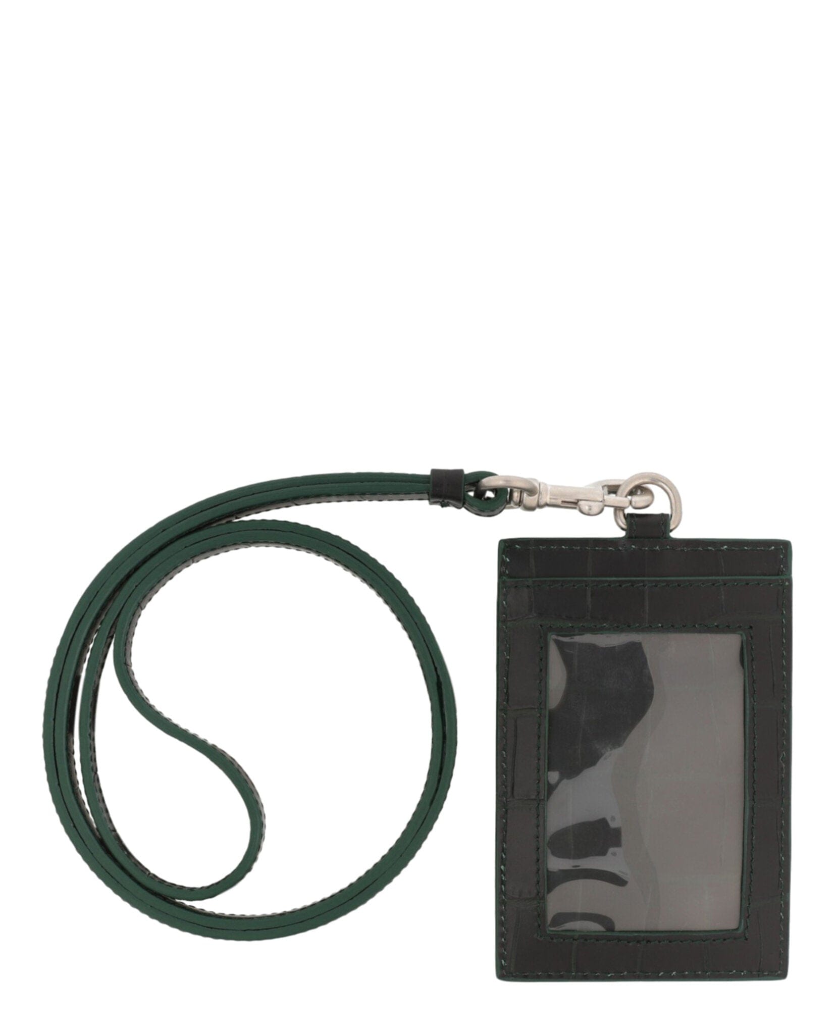 Balenciaga Mens Crocodile Embossed Cash Card And Badge Holder