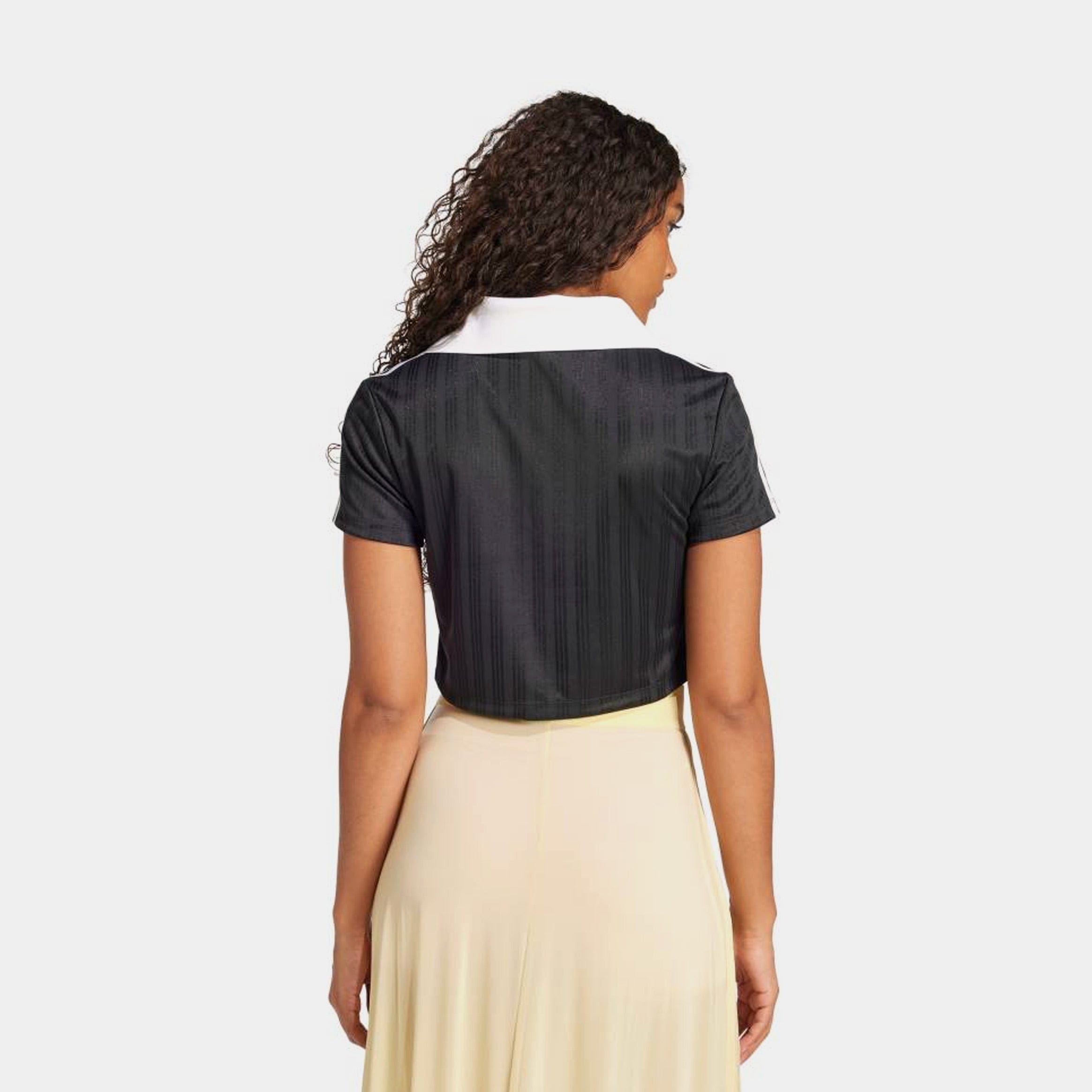 adidas Originals Crop Polo Womens Short Sleeve Shirt (Black/White)