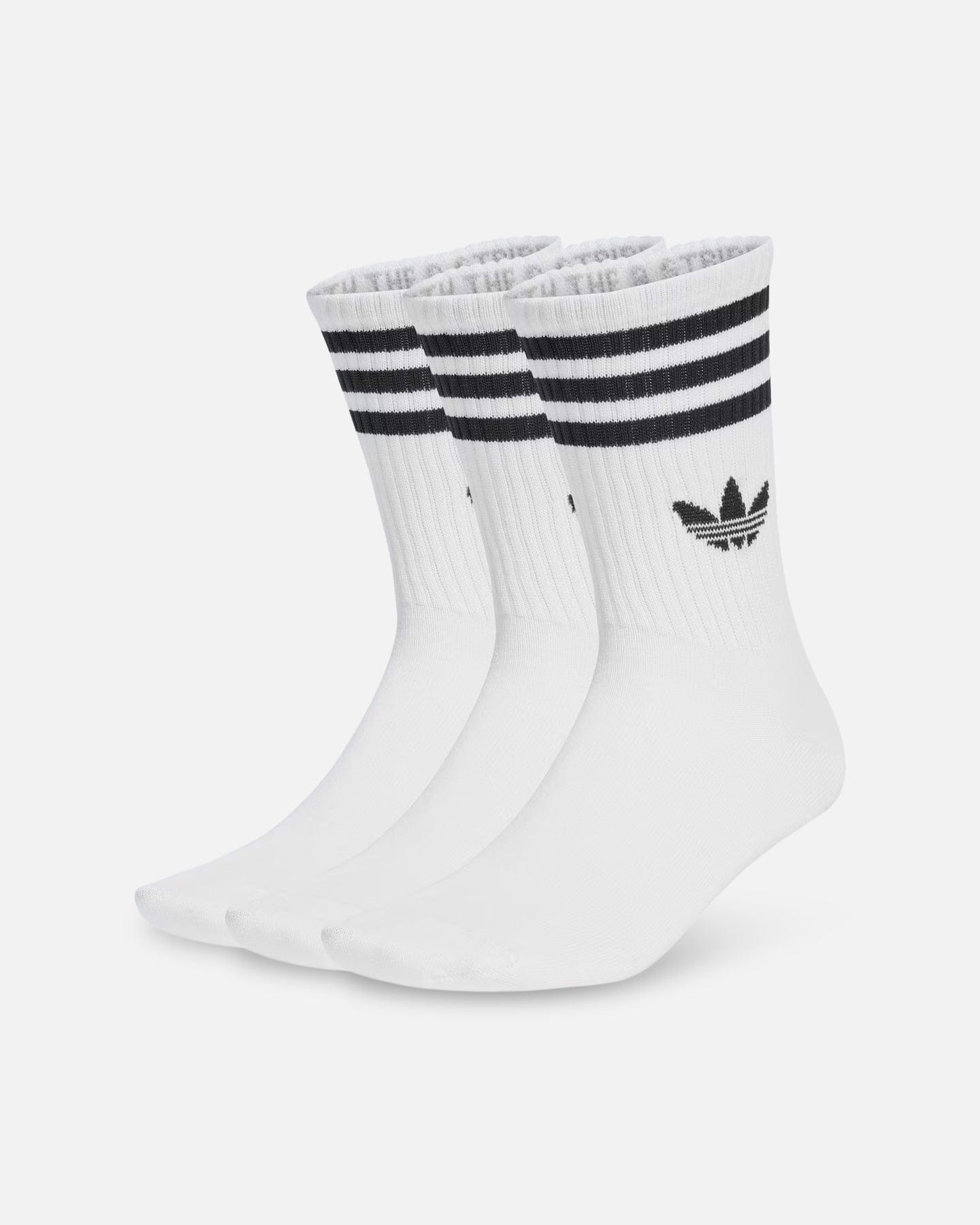 adidas 3 - Stripes Crew Socks 3 Pack White/Black
