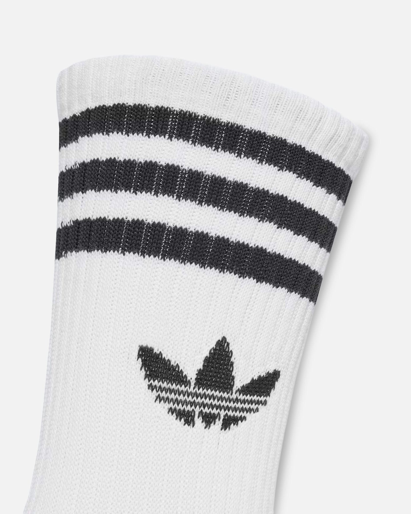 adidas 3 - Stripes Crew Socks 3 Pack White/Black