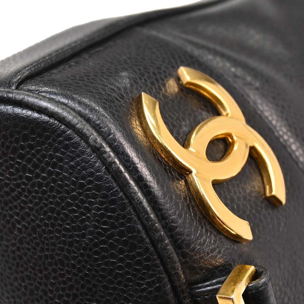 Chanel Check Chanel 1991 - 1994 Black Caviar Skin Triple CC Backpack