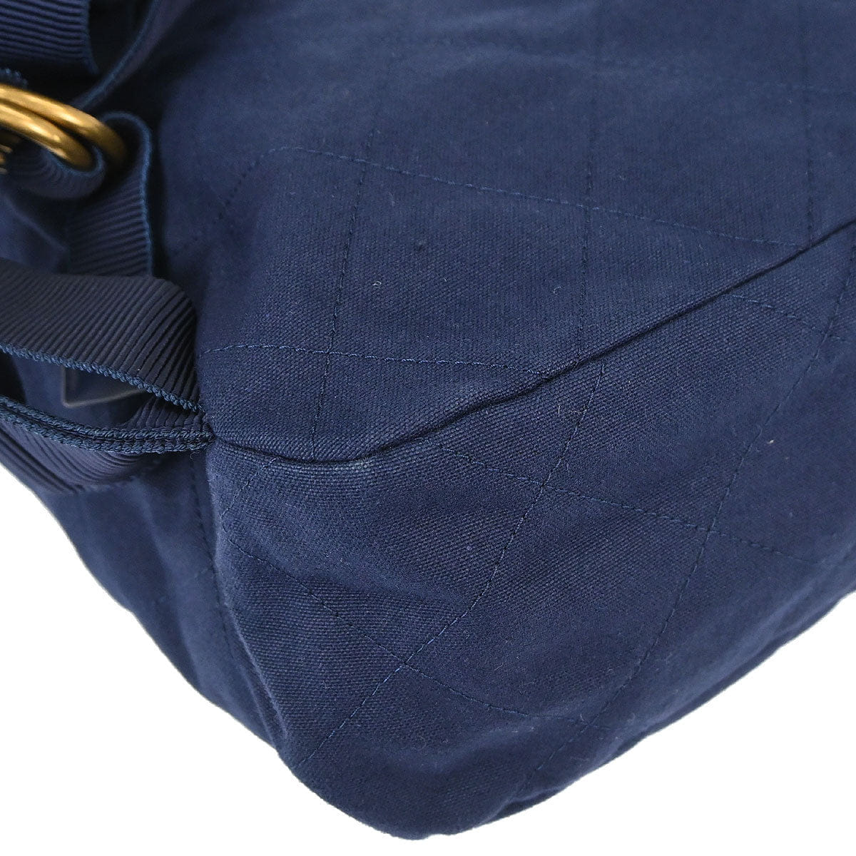 Chanel 2019 Navy Canvas Double Waist Bag Backpack