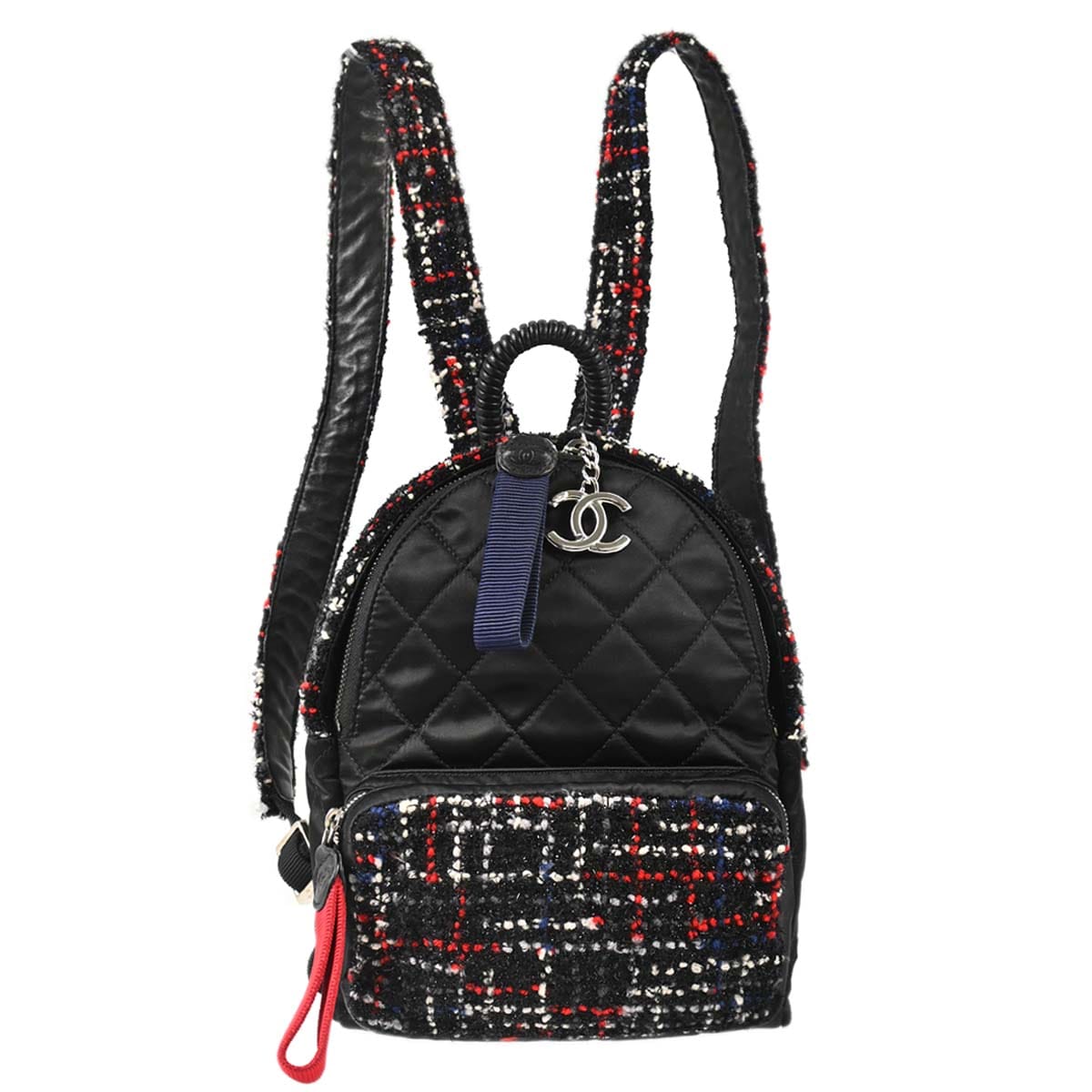 Chanel 2017 - 2018 Black Tweed Nylon Backpack