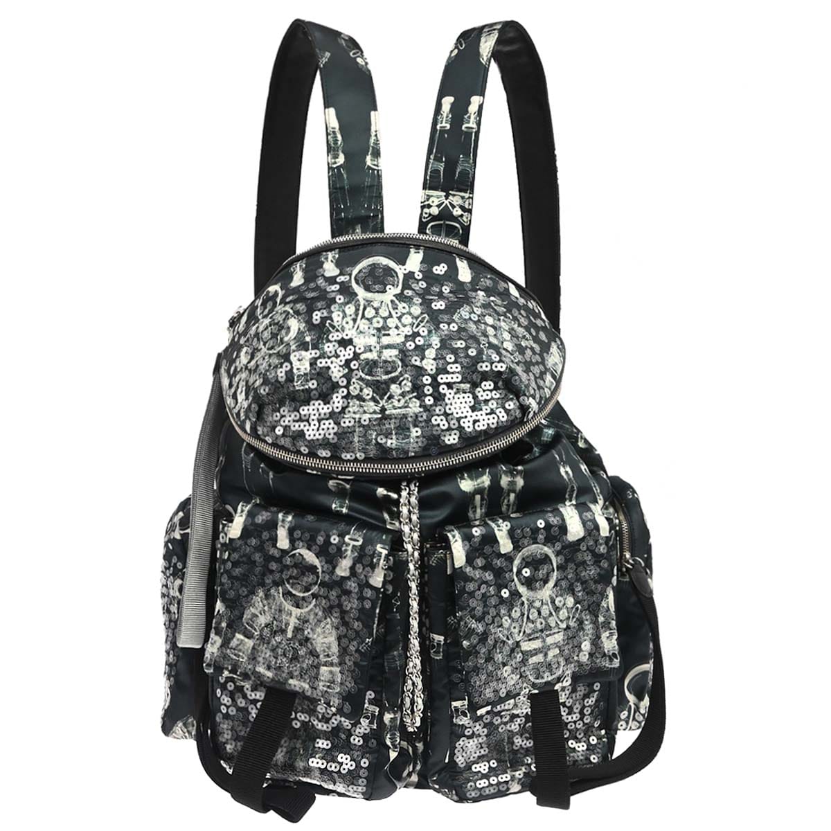 Chanel 2017 - 2018 Navy Nylon Sequins Astronaut Essentials Backpack
