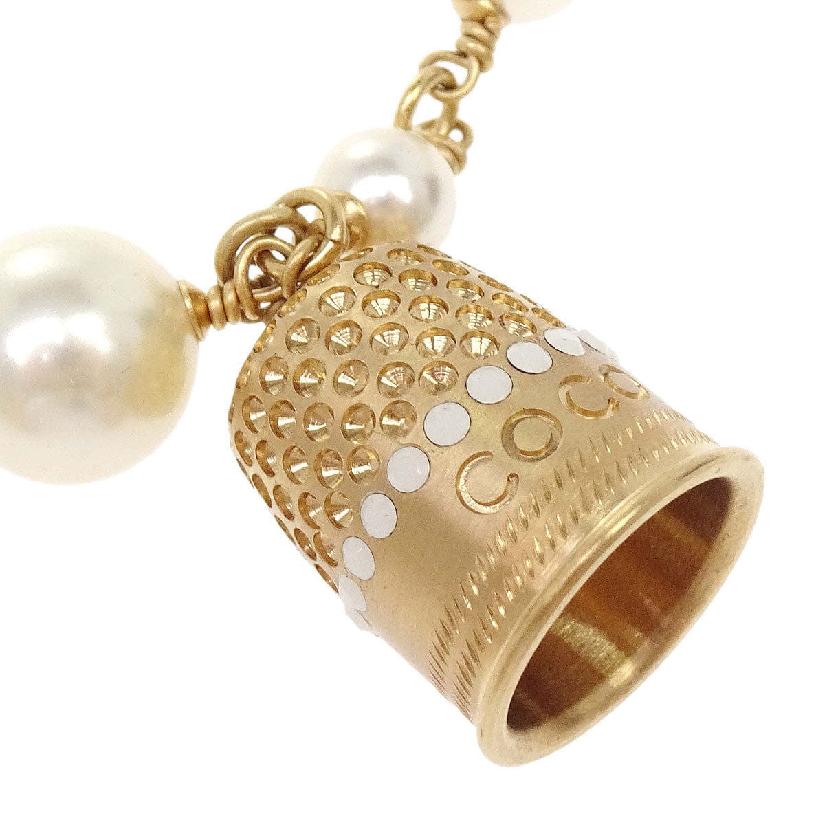 Chanel Icon Charm Chain Belt Gold Costume Pearl 03A Small Good