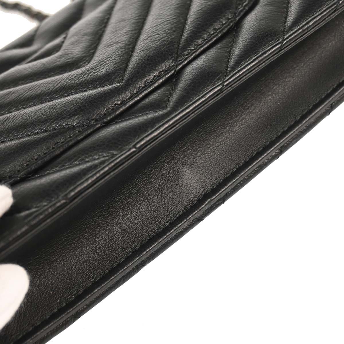 Chanel 2017 - 2018 Lambskin Chevron Mademoiselle Lock WOC Wallet on Chain Ba