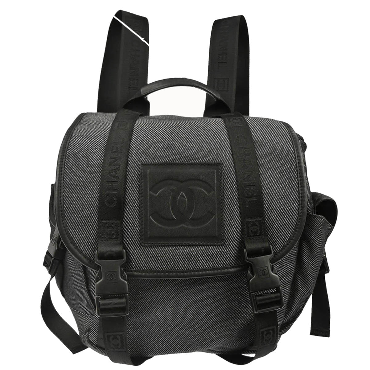 Chanel 2005 - 2006 Black Silver Canvas Sport Line Backpack