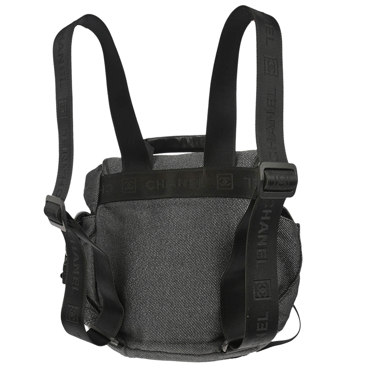 Chanel 2005 - 2006 Black Silver Canvas Sport Line Backpack