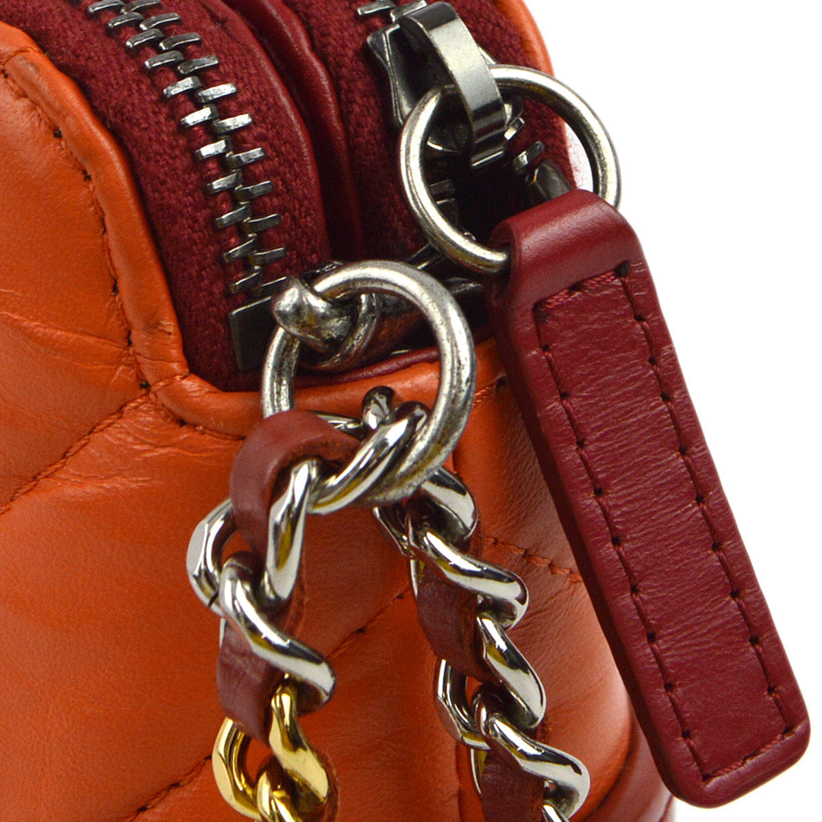 Chanel 2018 - 2019 Orange Calfskin Gabrielle Chevron WOC Wallet On Chain
