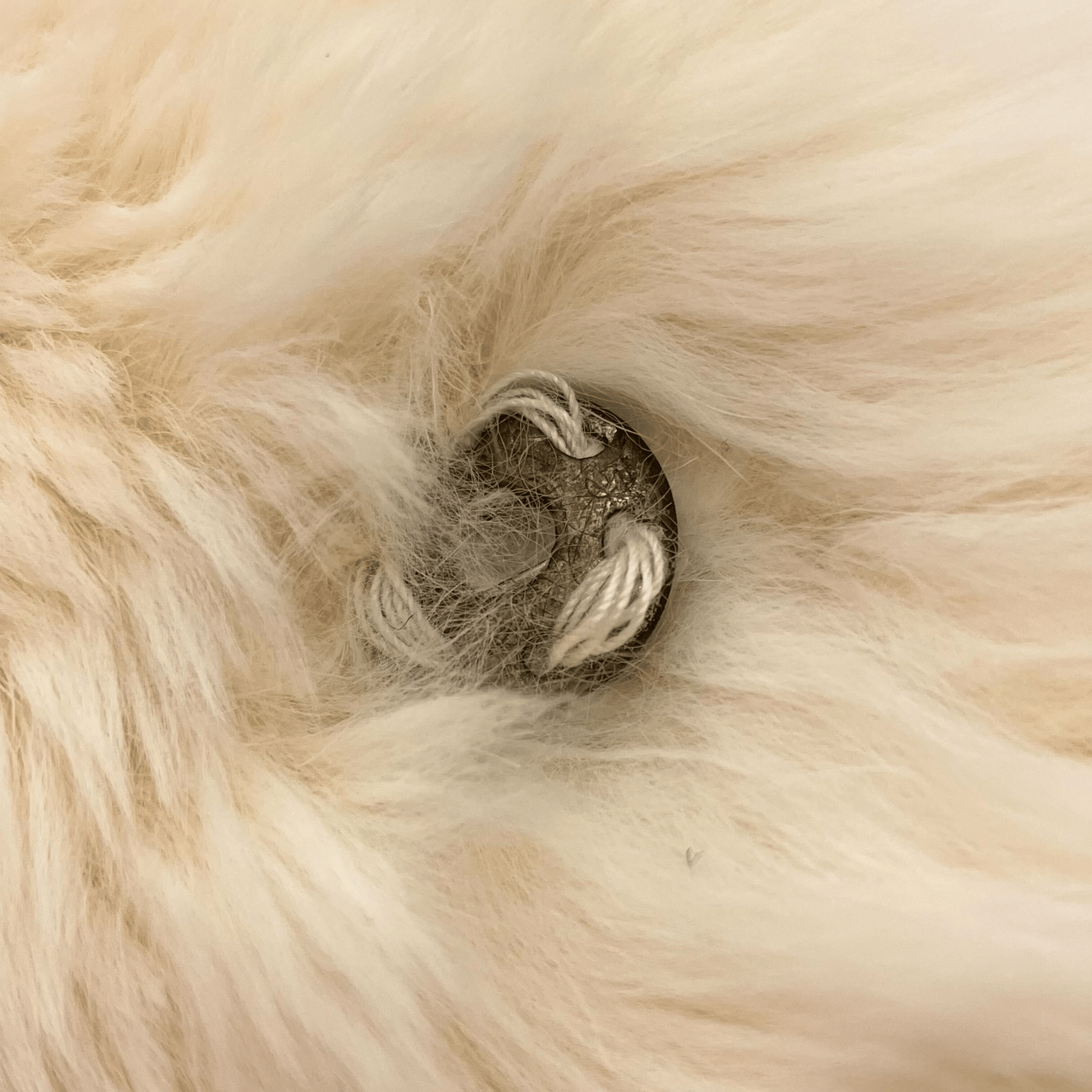 Chanel Fur Shawl Muffler Stole White Small Good