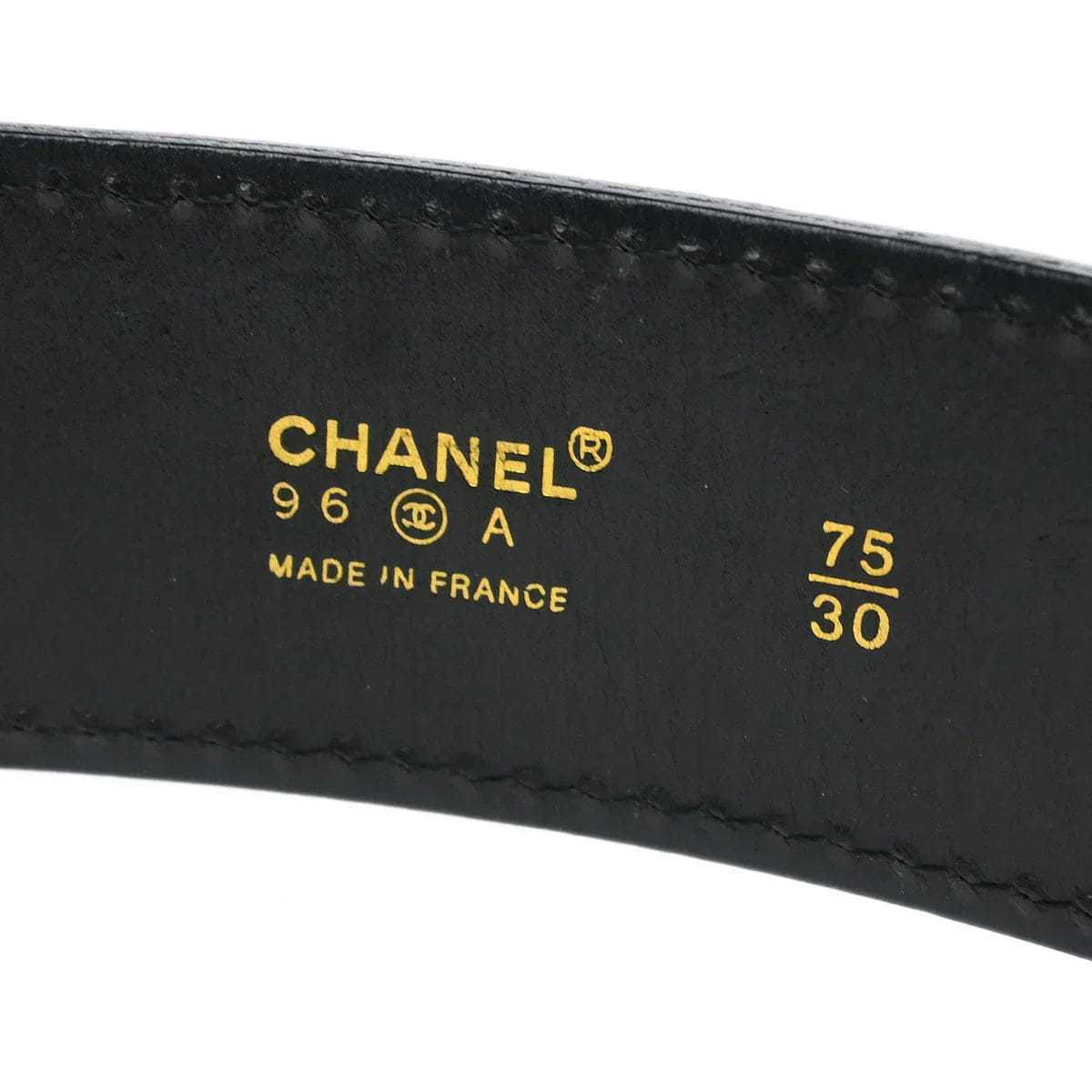 Chanel Black Leather Belt #75/30 96A Small Good