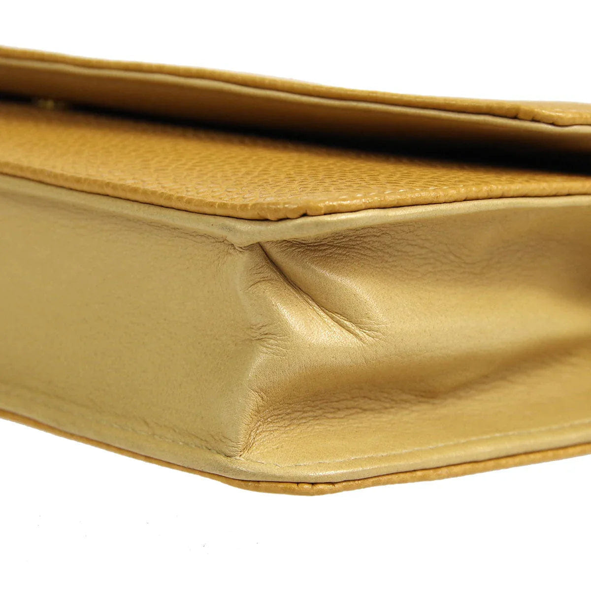 Chanel * 1994 - 1996 Timeless WOC Chain Wallet Beige Caviar