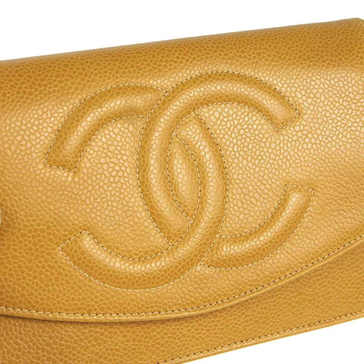 Chanel * 1994 - 1996 Timeless WOC Chain Wallet Beige Caviar