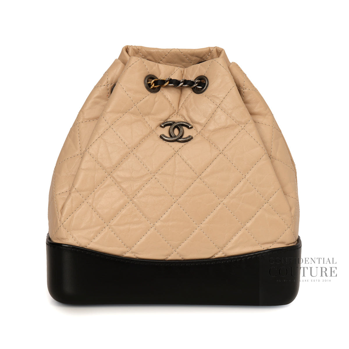 Chanel Nude/Black Small Gabrielle Backpack