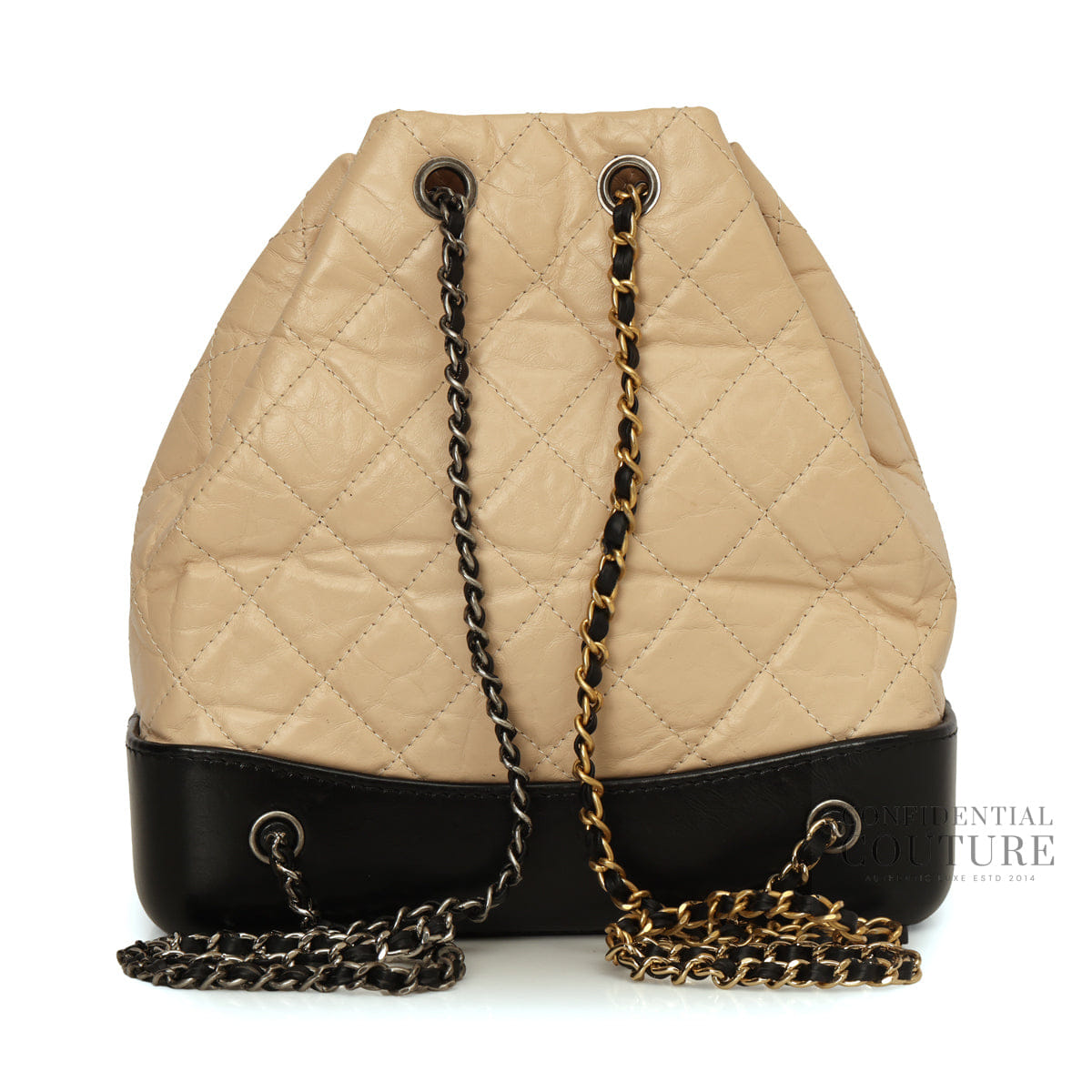 Chanel Nude/Black Small Gabrielle Backpack
