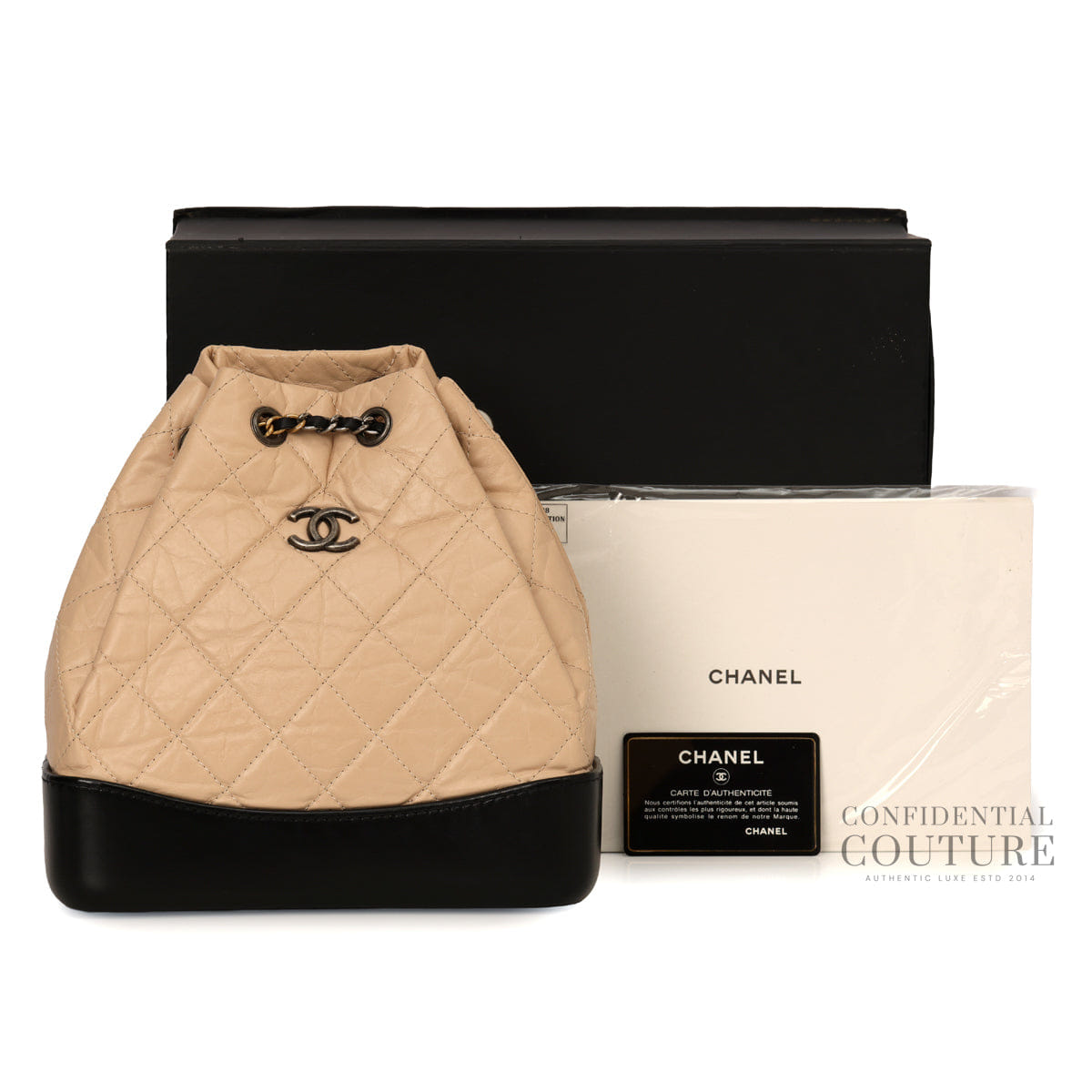 Chanel Nude/Black Small Gabrielle Backpack