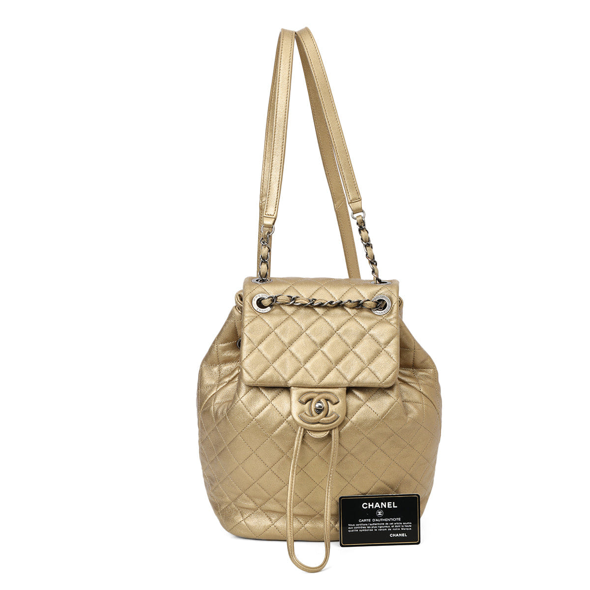 Chanel Vintage Small Duma Backpack Gold Metallic Lambskin