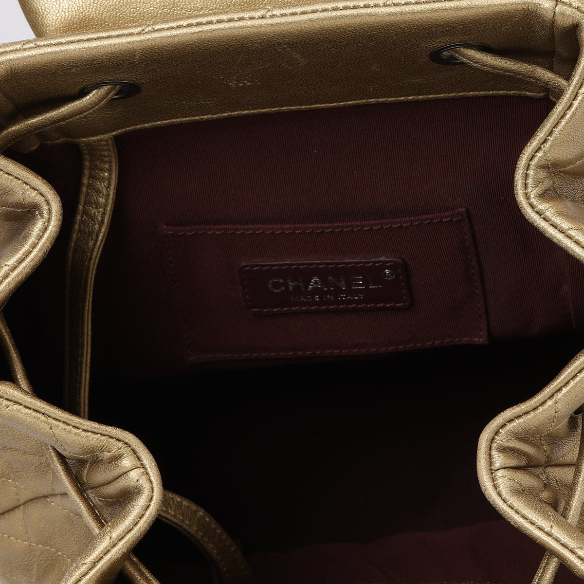 Chanel Vintage Small Duma Backpack Gold Metallic Lambskin