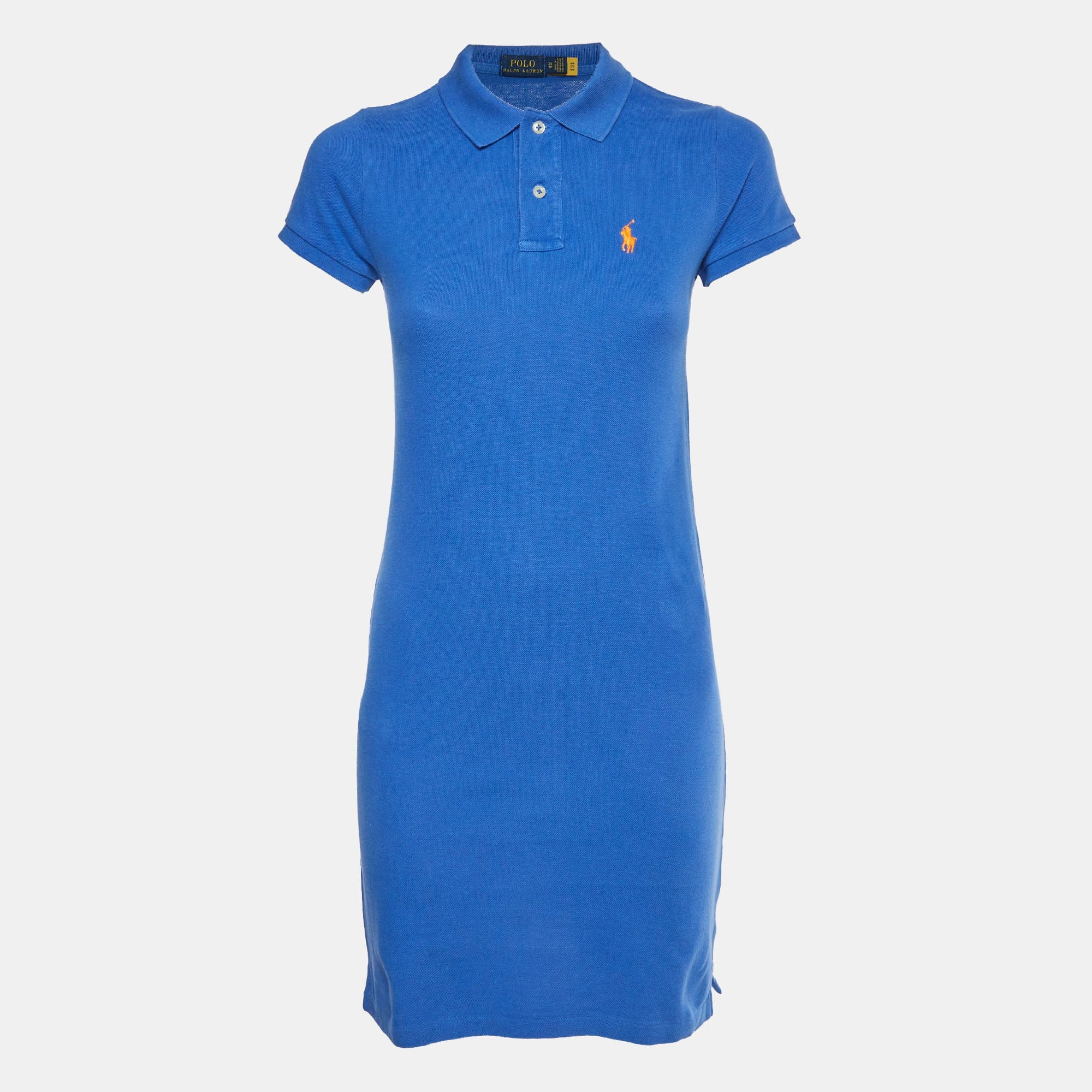 Polo Ralph Lauren Blue Pique Knit Polo Mini Dress