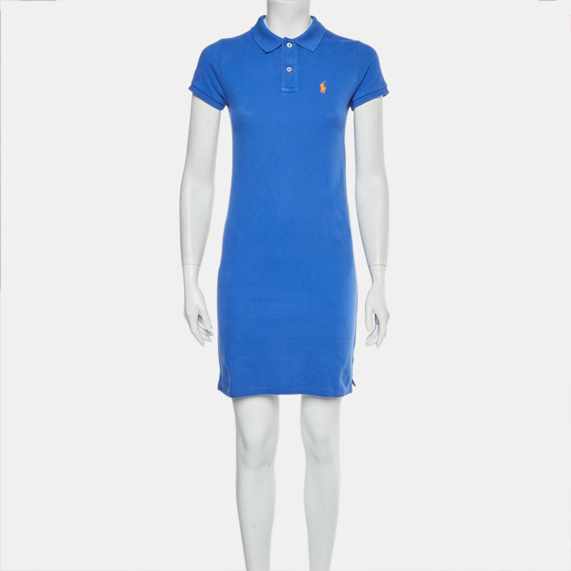 Polo Ralph Lauren Blue Pique Knit Polo Mini Dress