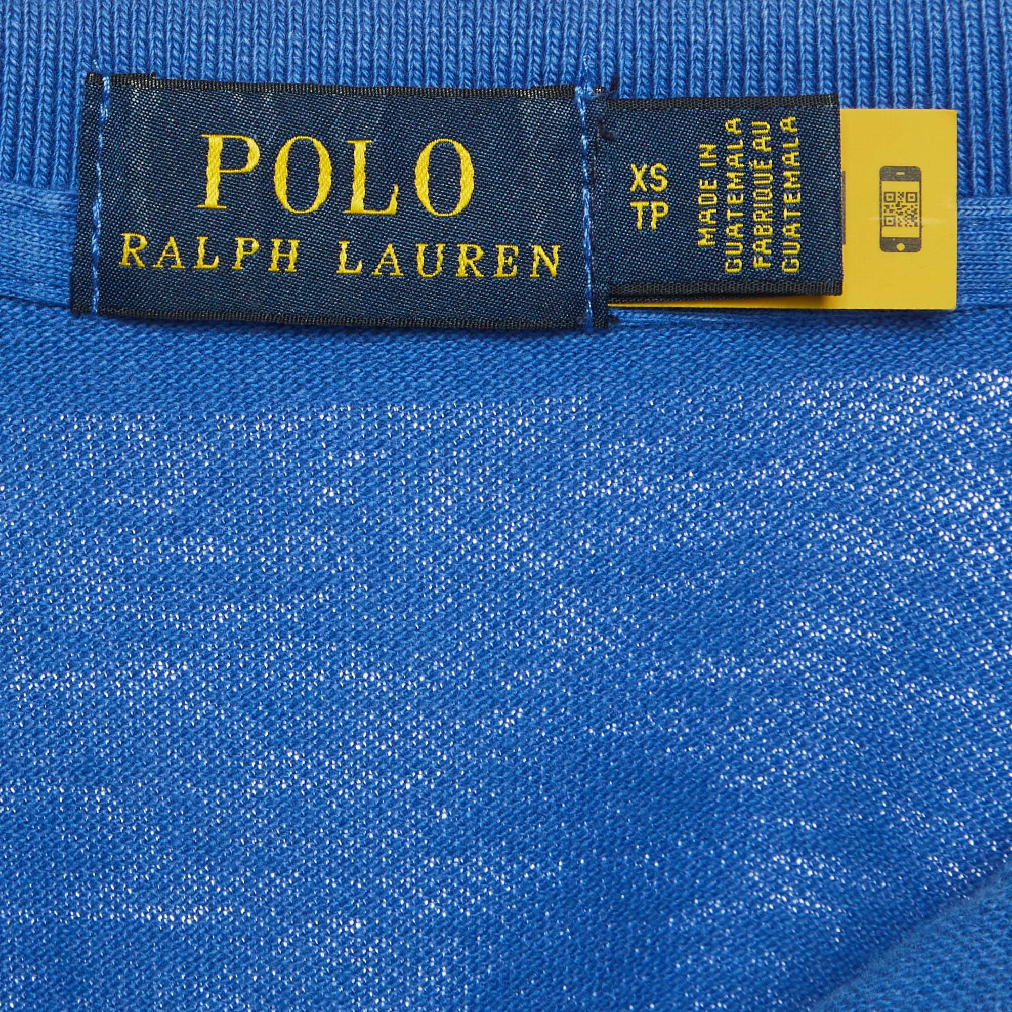 Polo Ralph Lauren Blue Pique Knit Polo Mini Dress