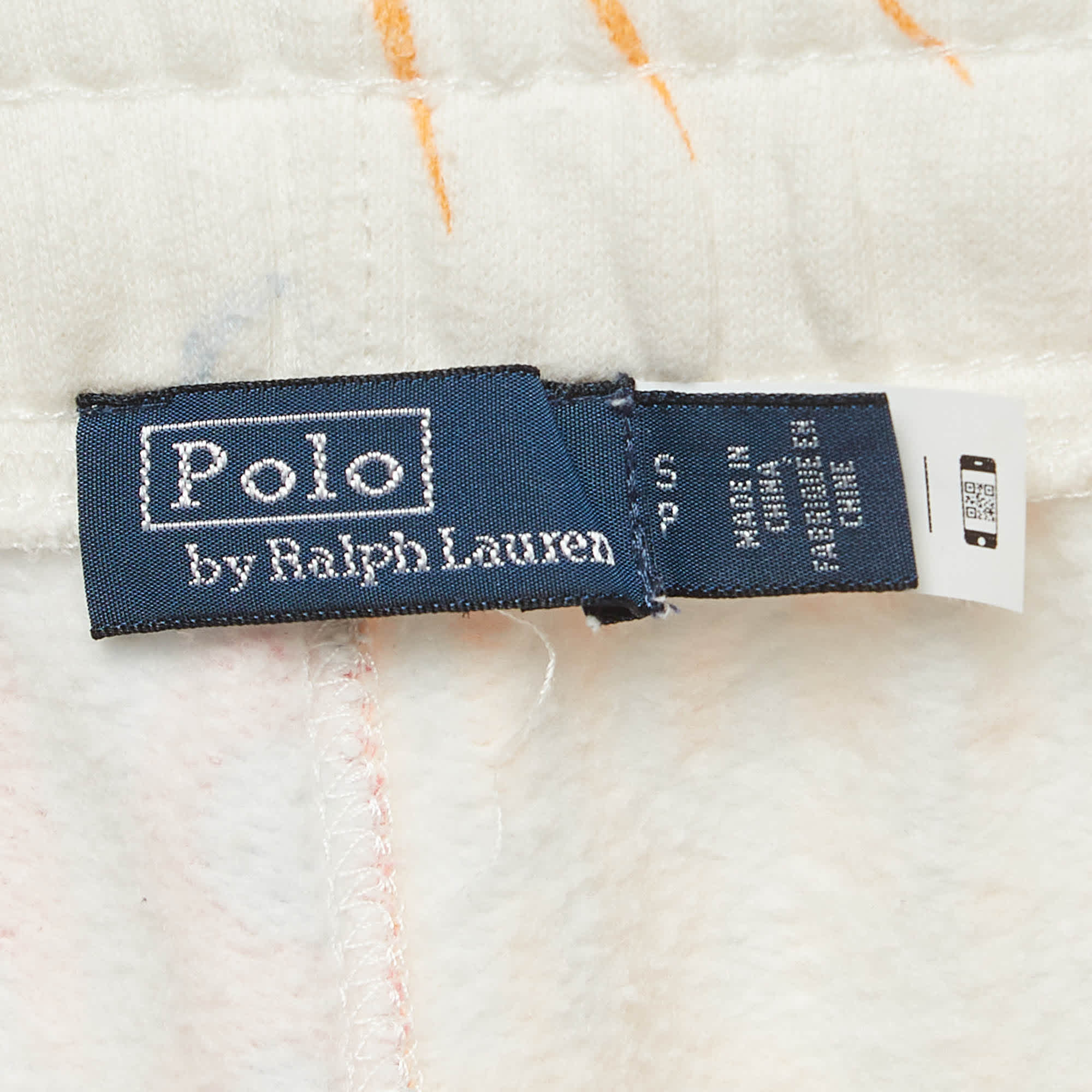 Polo Ralph Lauren White Graphic Print Fleece Athletic Trousers