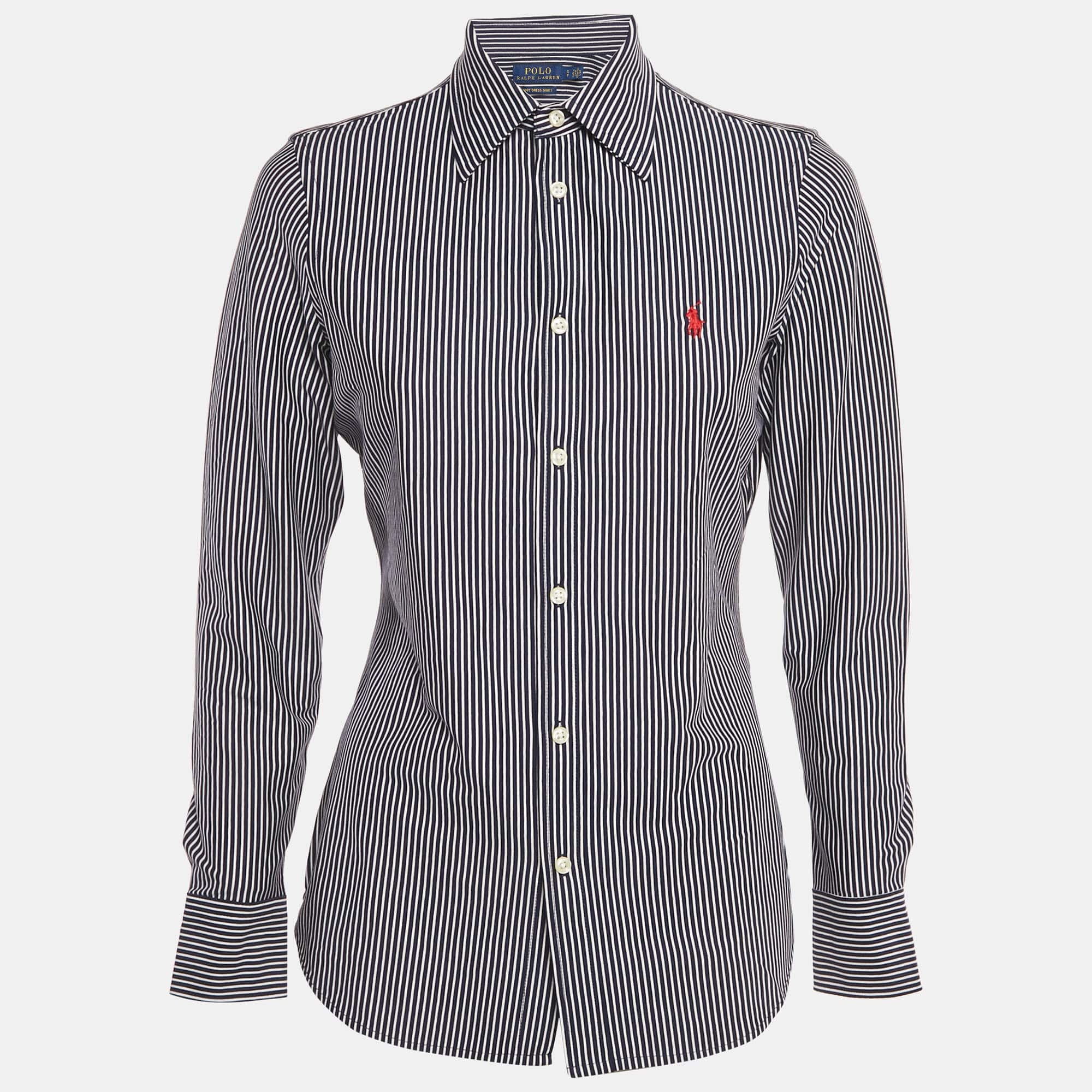 Polo Ralph Lauren Blue Striped Cotton Long Sleeve Shirt