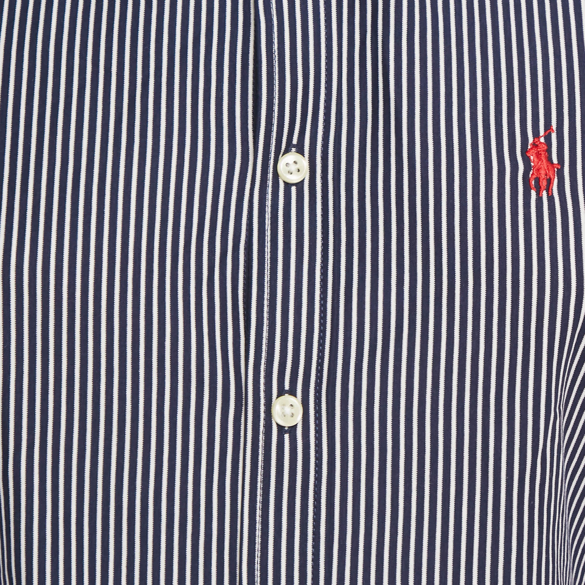Polo Ralph Lauren Blue Striped Cotton Long Sleeve Shirt