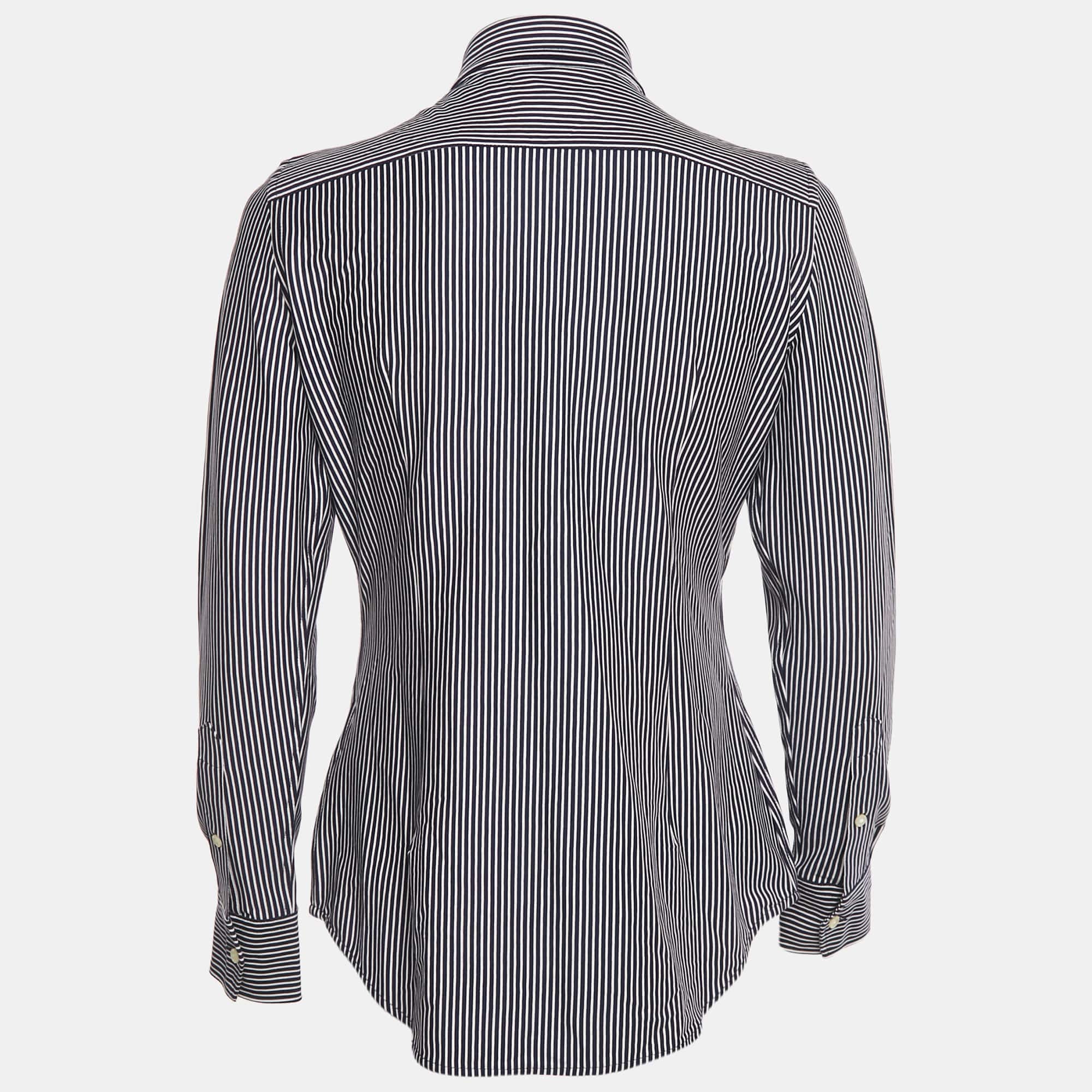 Polo Ralph Lauren Blue Striped Cotton Long Sleeve Shirt